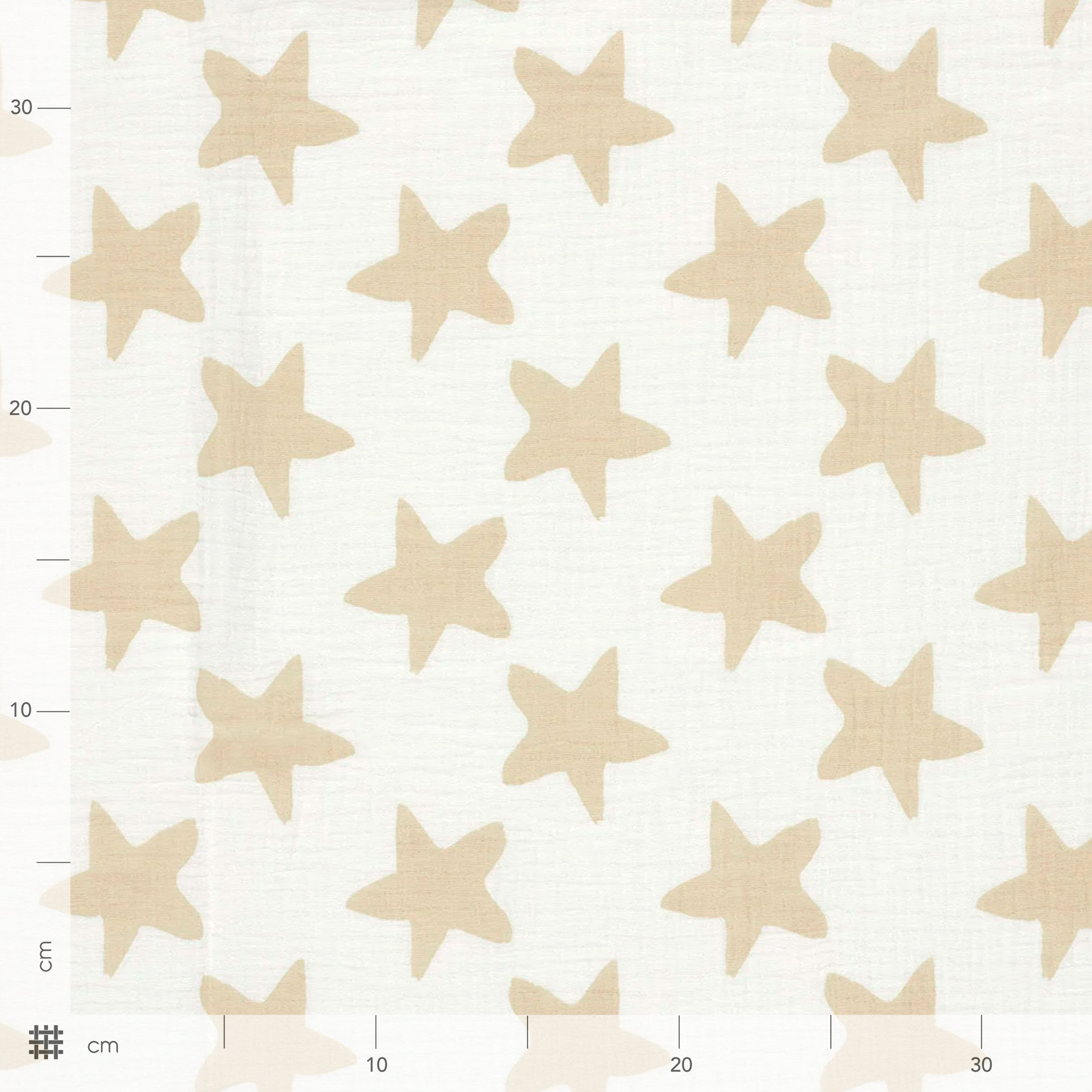 Cotton Muslin Beige Stars Image