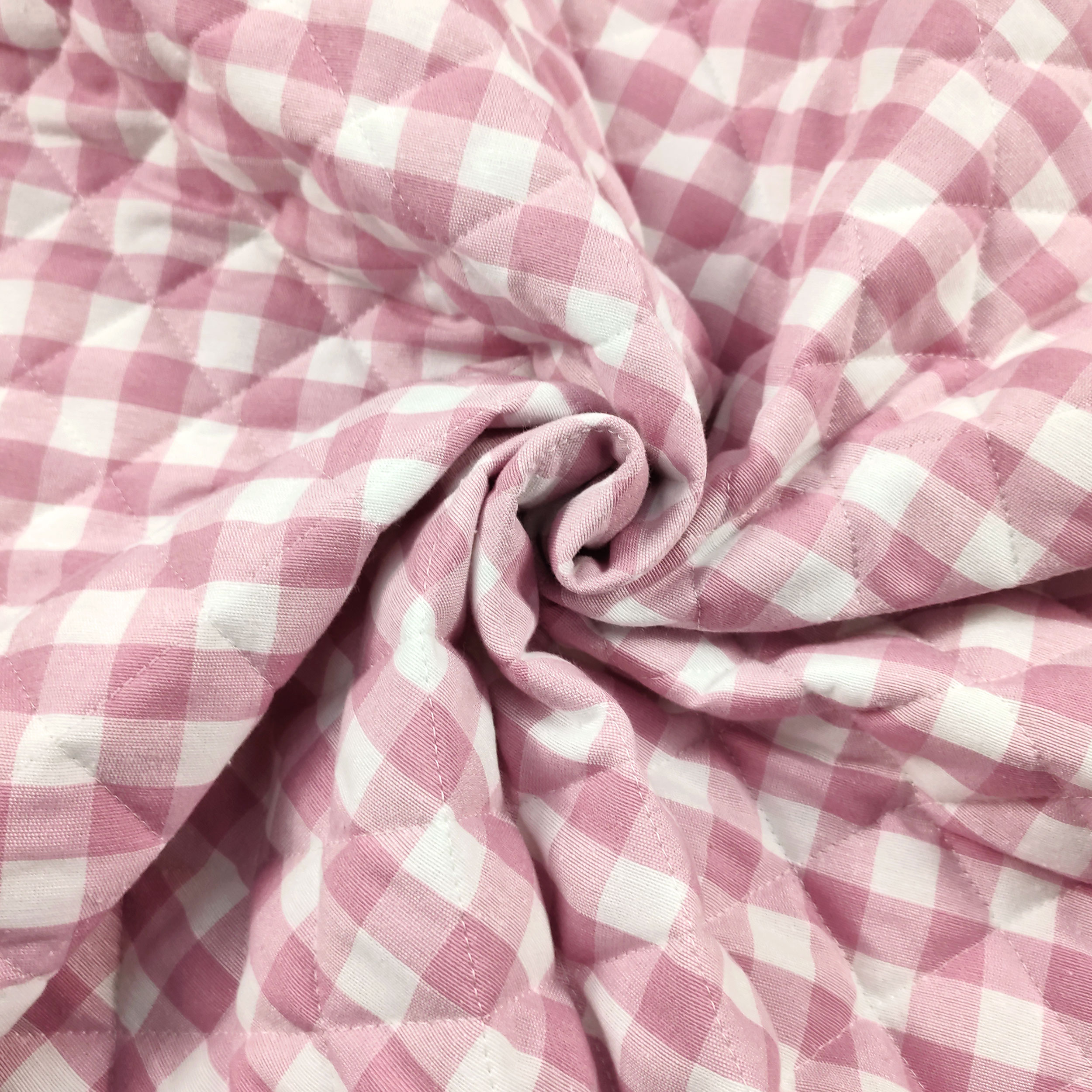 Quilted Fabric Pink Checkered