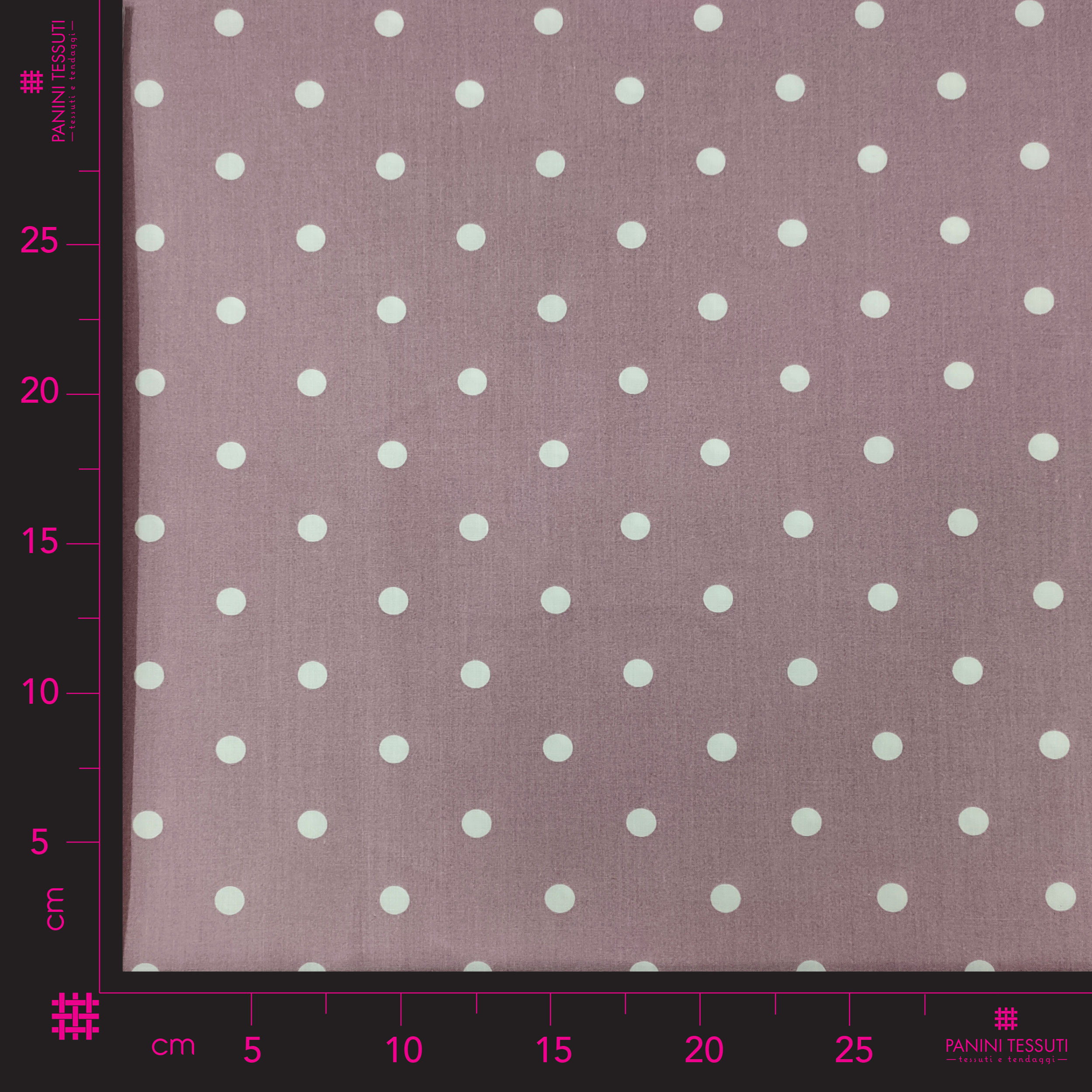 Tessuto di Cotone Pois Bianchi Sfondo Mosto Image