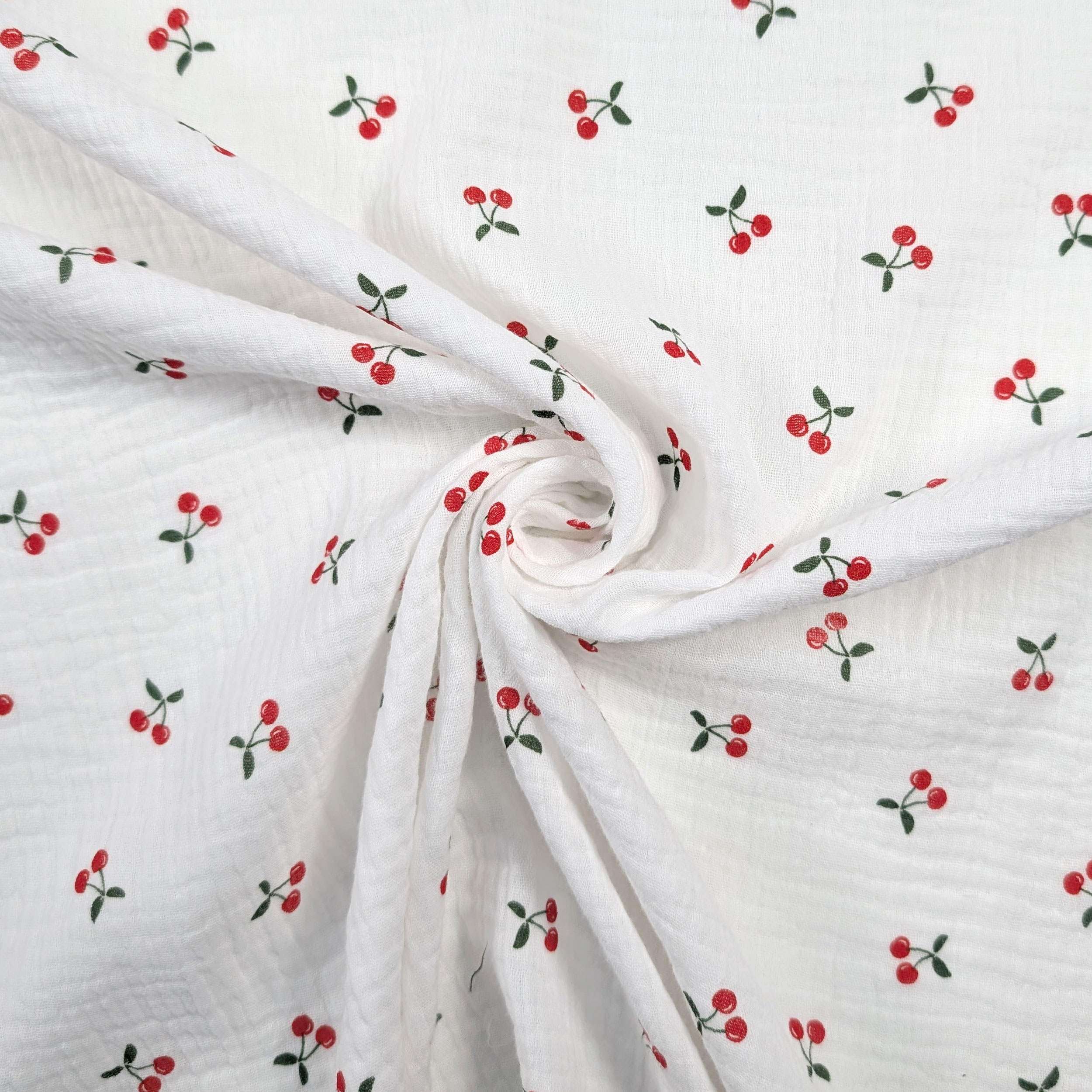 Double Gauze Cotton Muslin Cherries Image