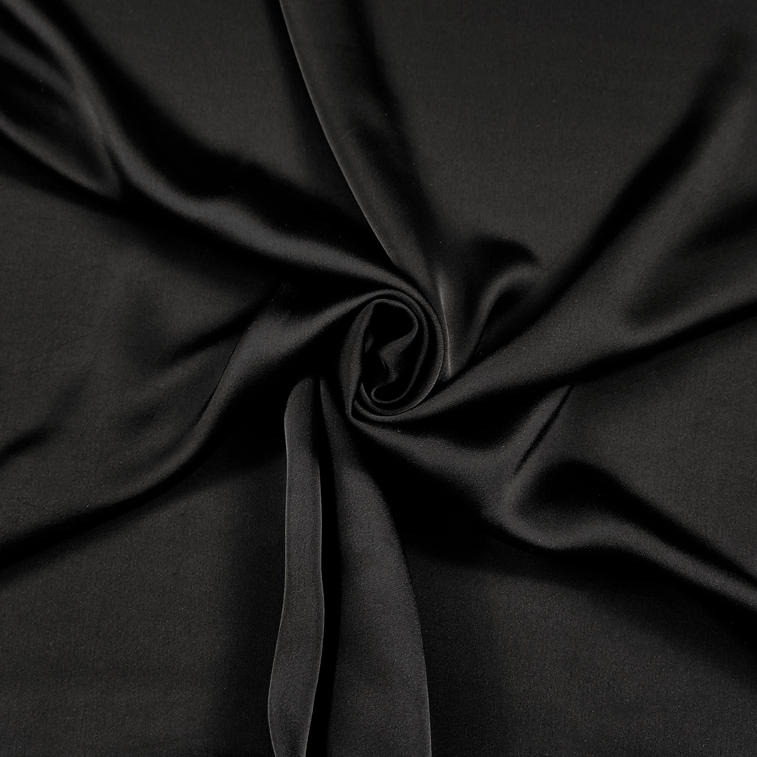 Satin Viskose Seide Schwarz