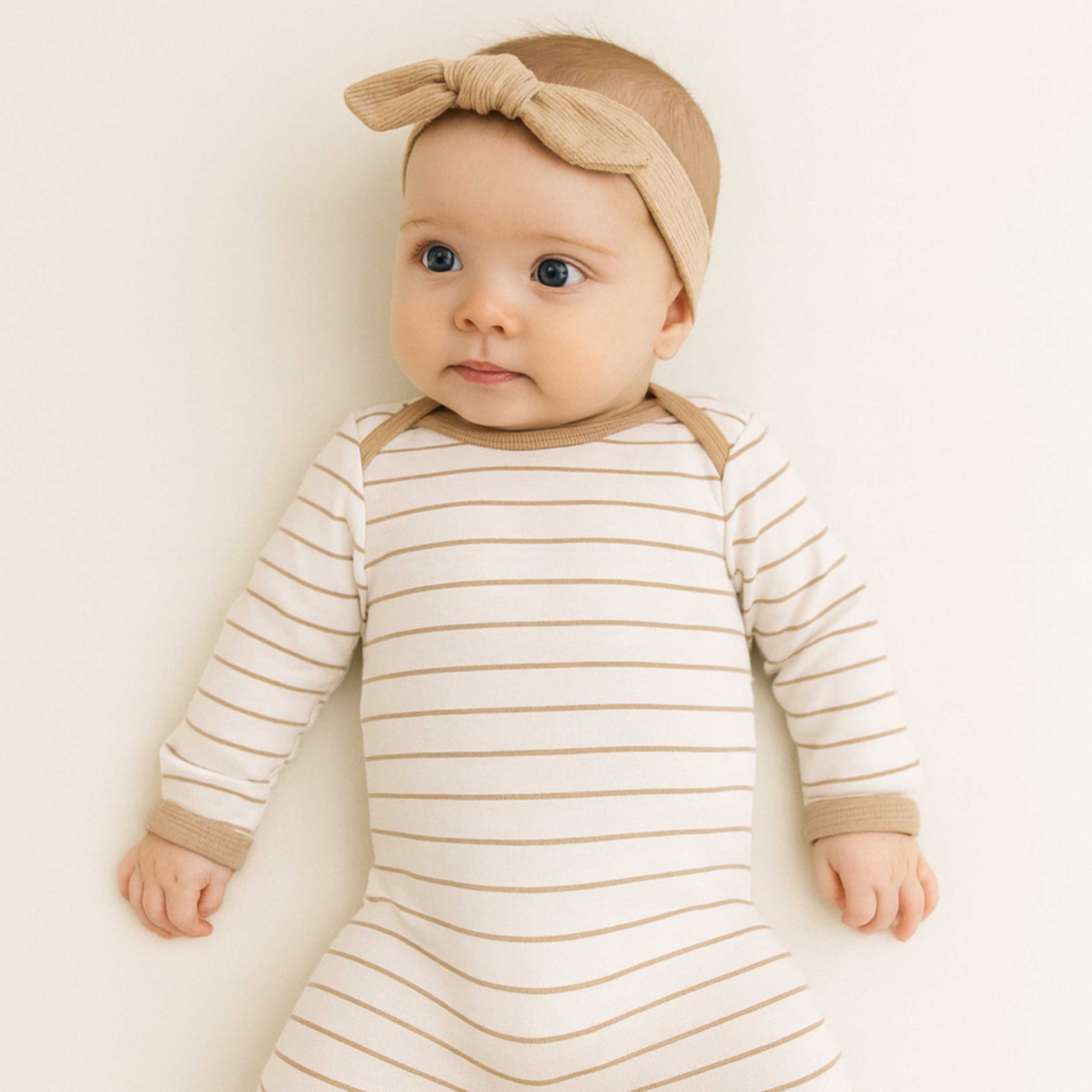 Ribbed Knitted Sweater Brown Stripes Image