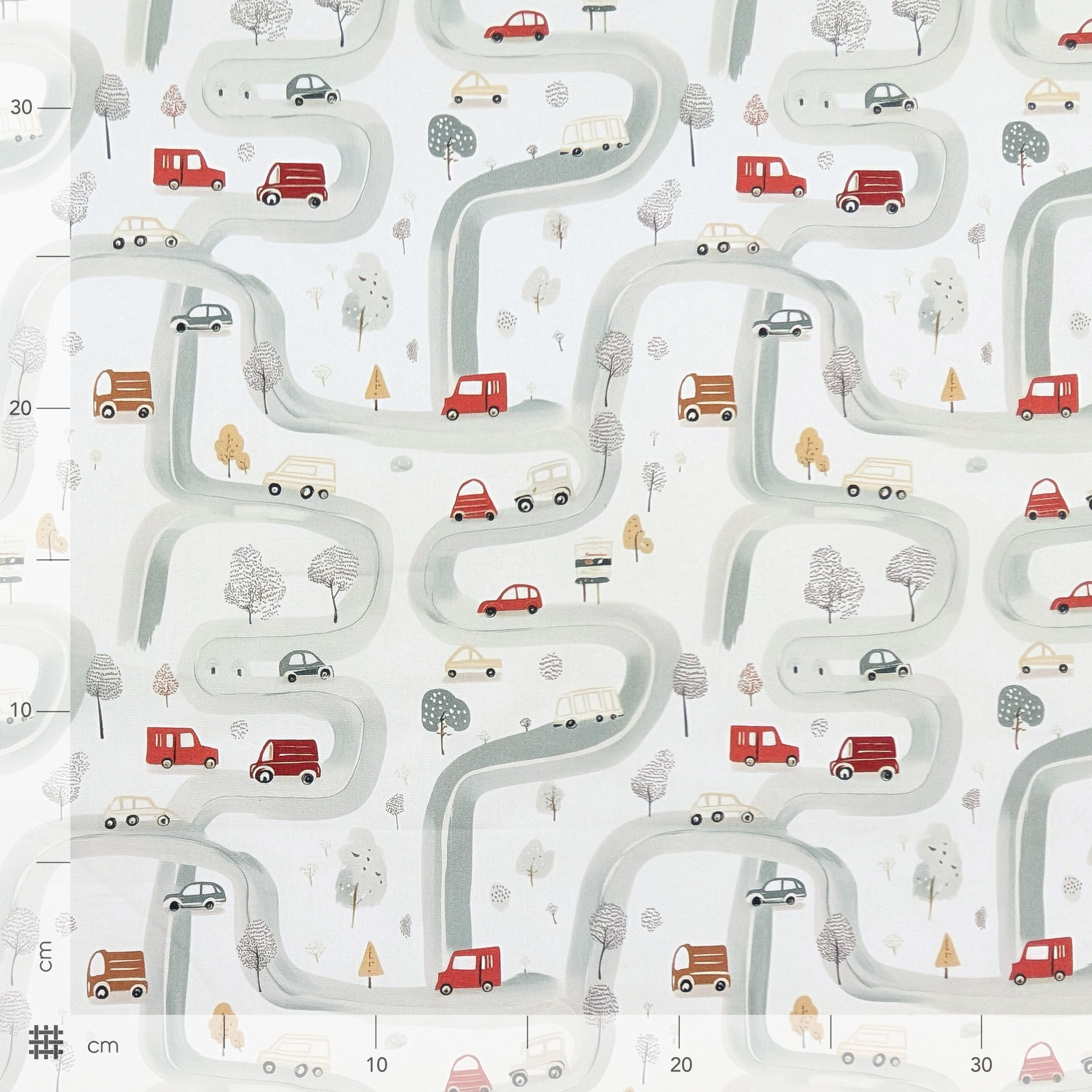 Poplin Cotton Road Machines Image