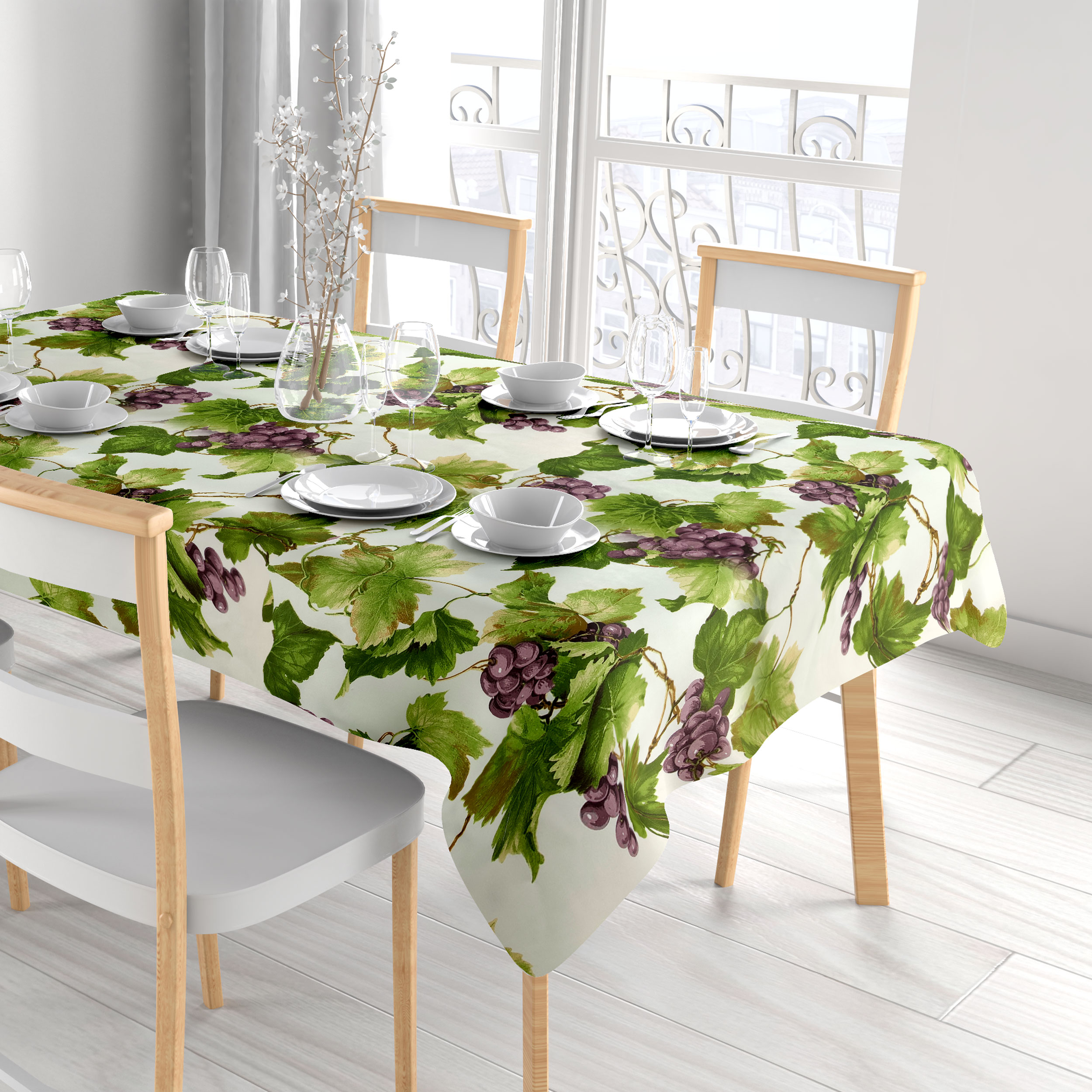 Weintraubenmuster Baumwolle Tischdecke Stoff