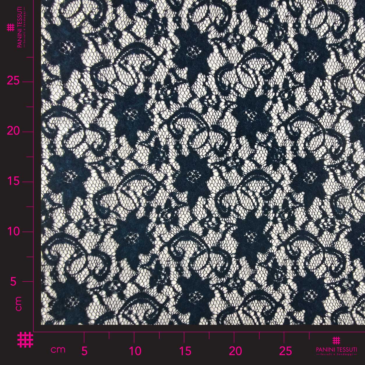 Tissu Night Blue Stretch Lace Image