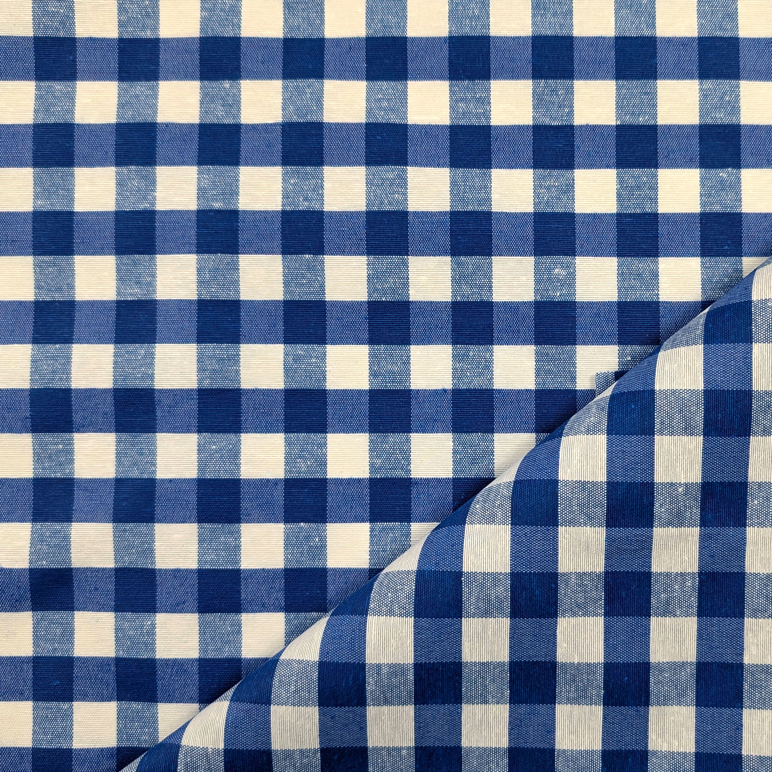 Fabric for Resin Tablecloth Blue Checkered Image