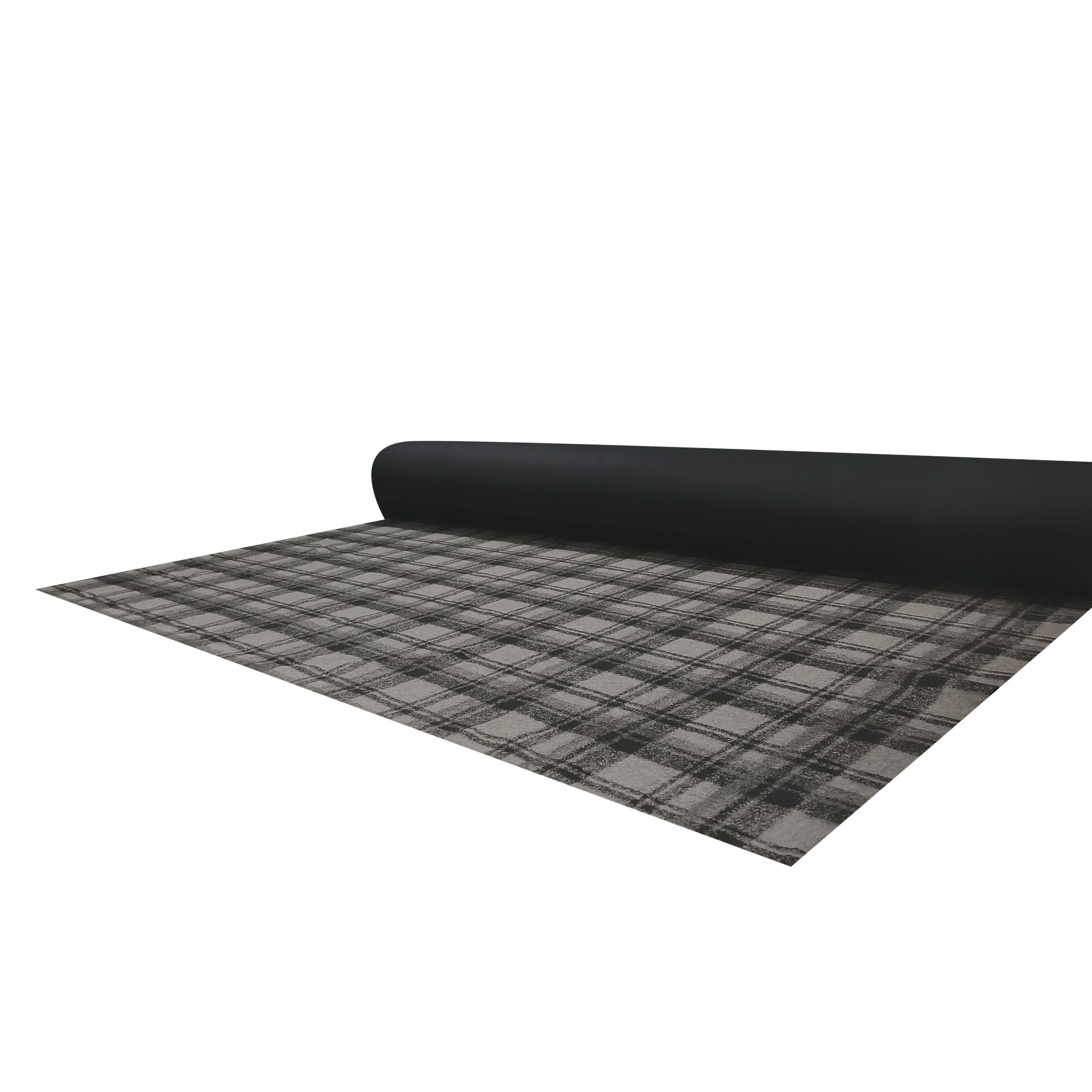 Neoprene Double Lana Tartan Grigio e Tinta Unita Nero Image