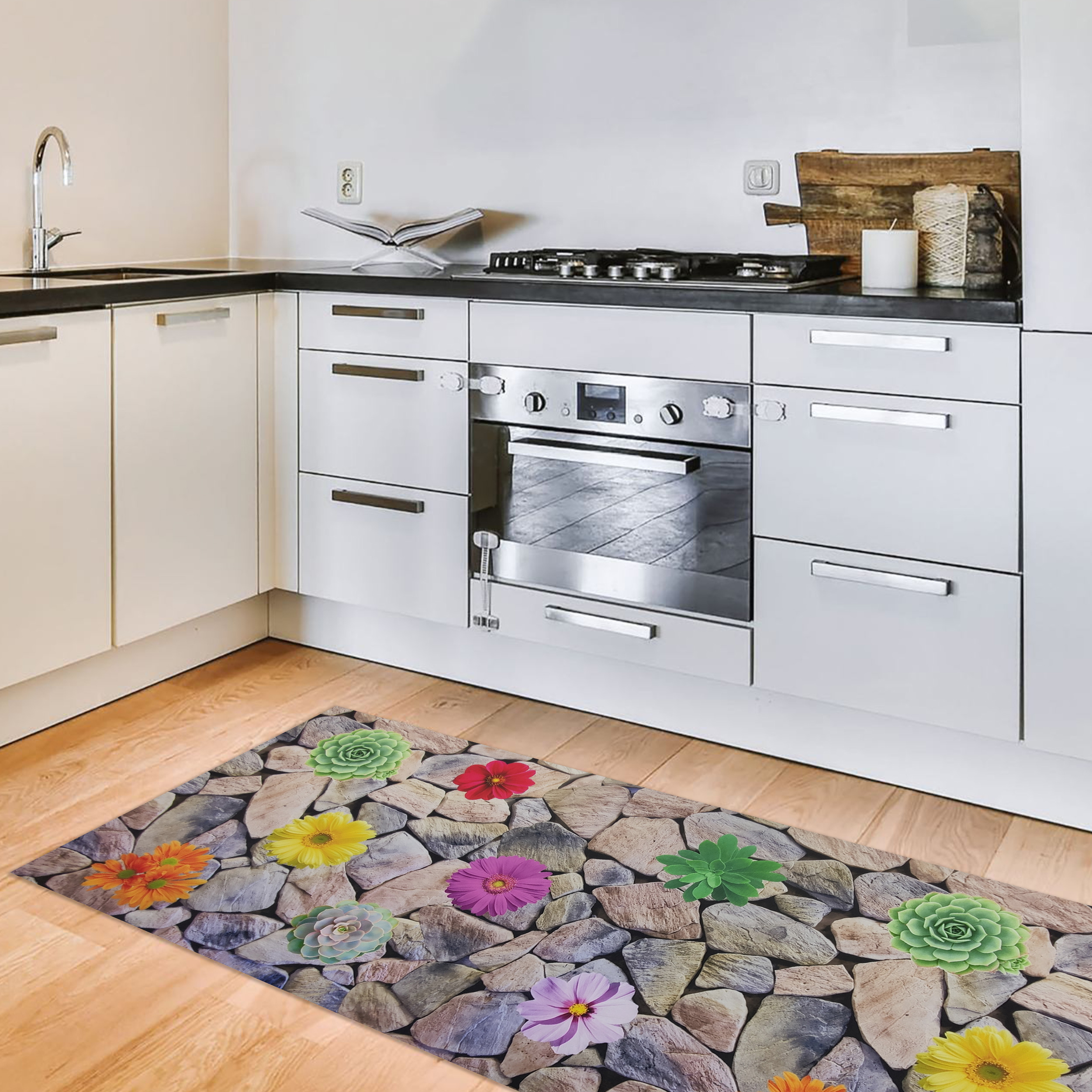 Fleurs de cuisine sur pierres Image