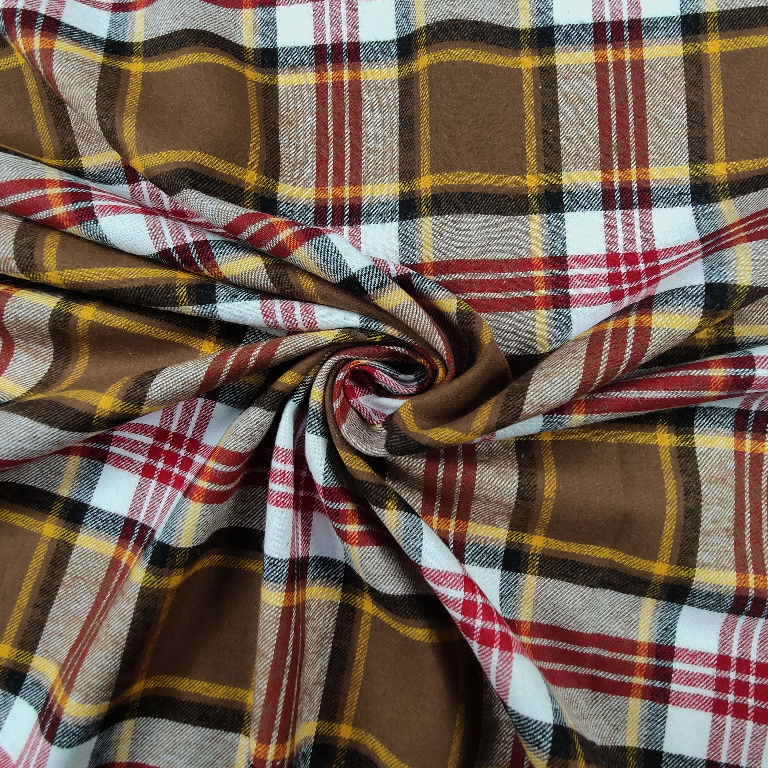 Tissu de flanelle écossaise jaune noisette