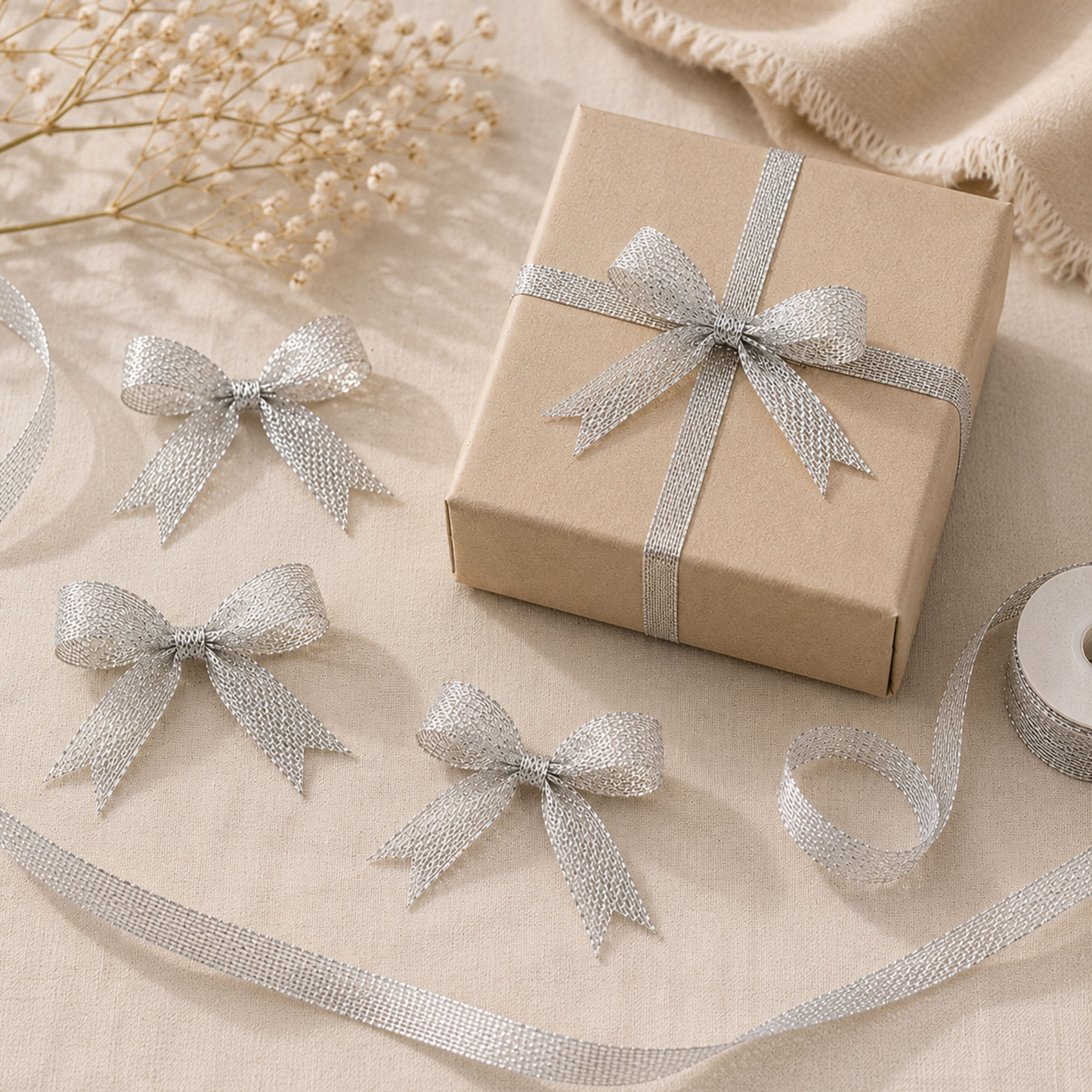 Silver Lurex Decorative Ribbon Image