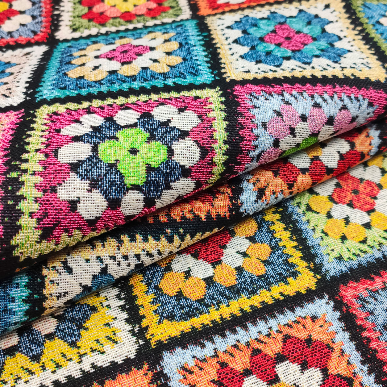 Gobelin Tela Flor Patrón Crochet