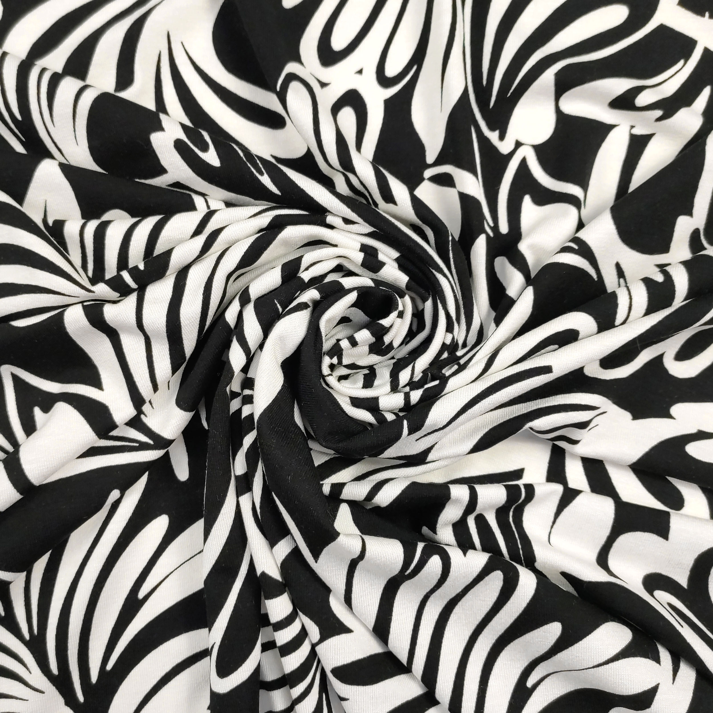 Viscosa elástica Motivos abstractos en blanco y negro