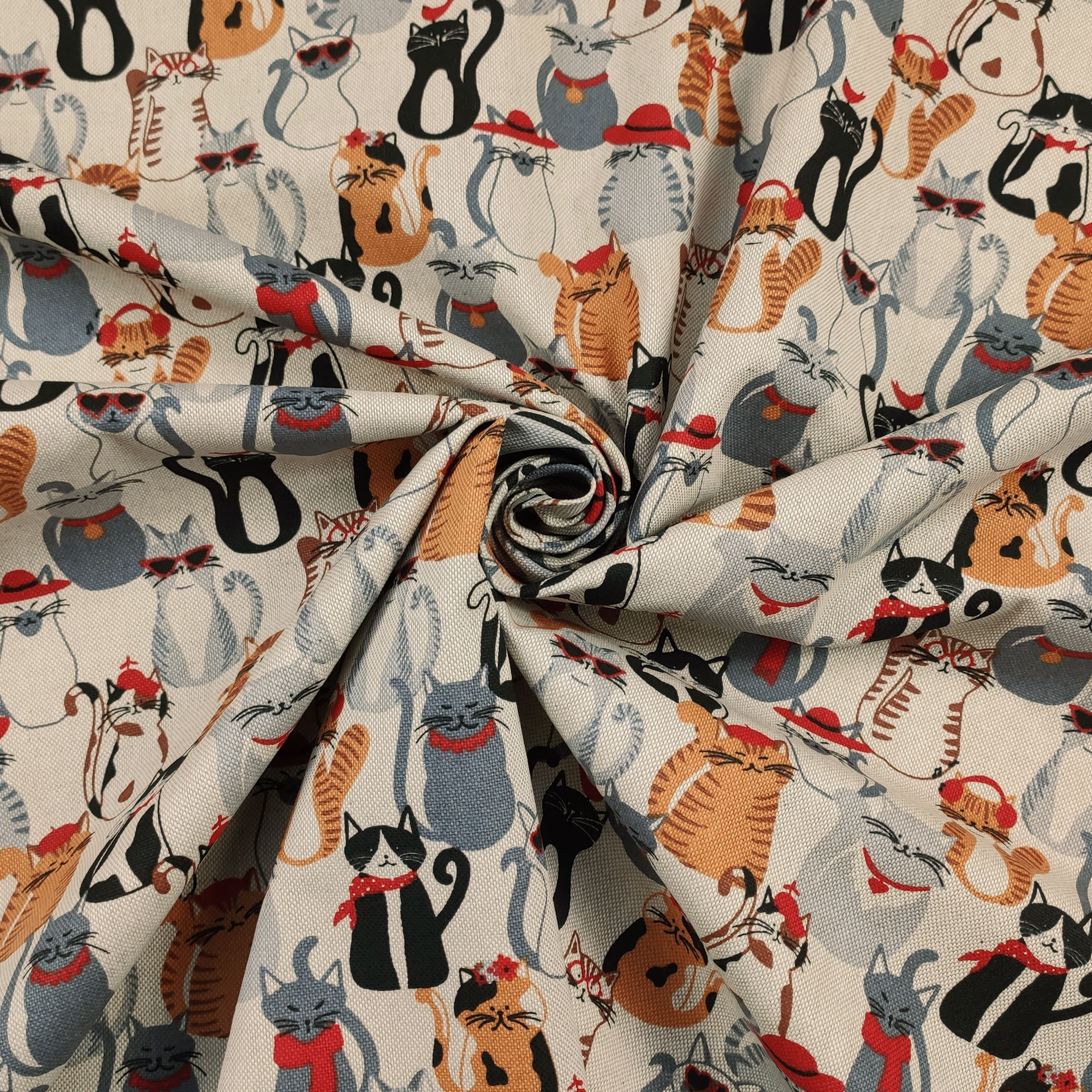 Panama Fabric Portrait Cats Image