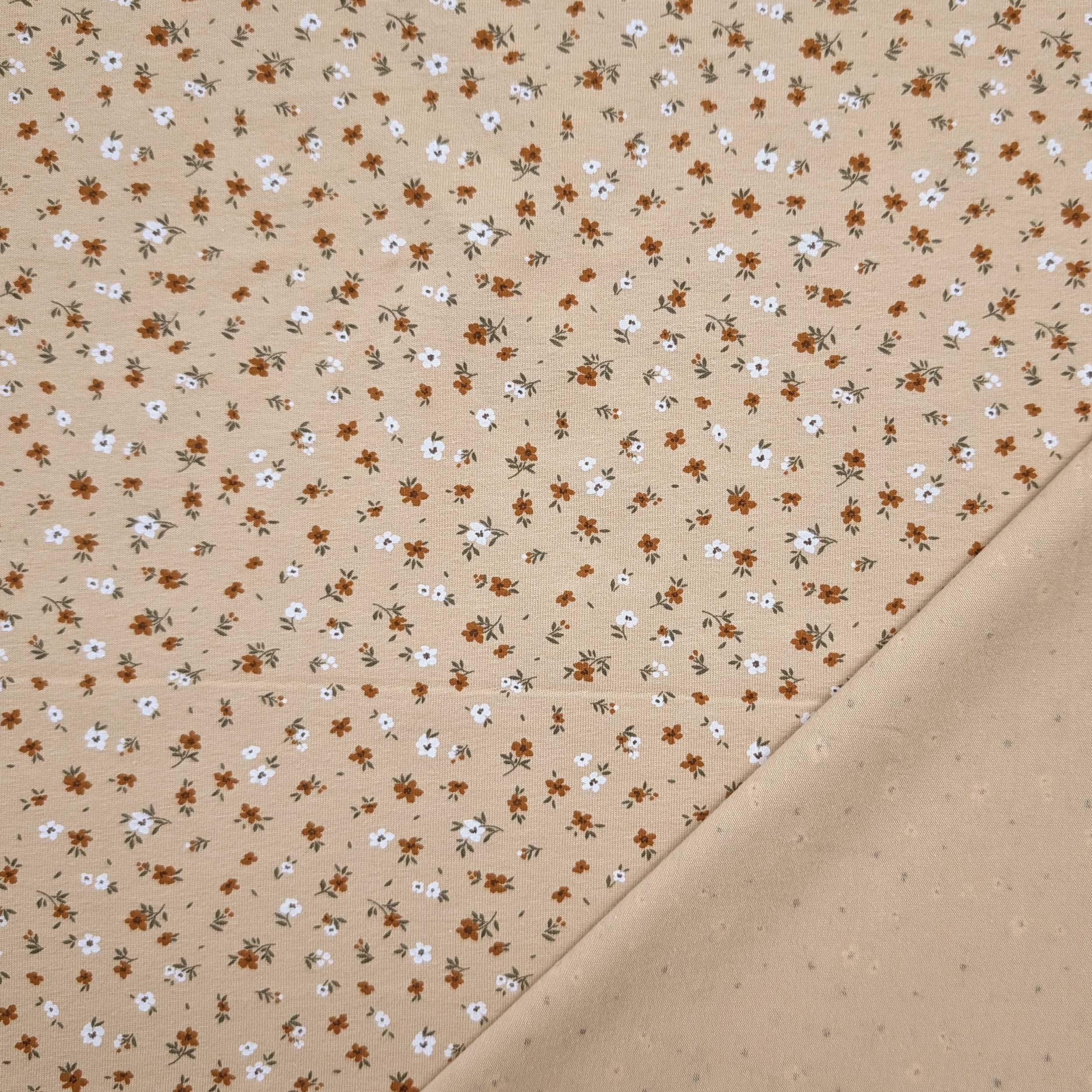 Jersey Cotton Beige Floral Jersey Image
