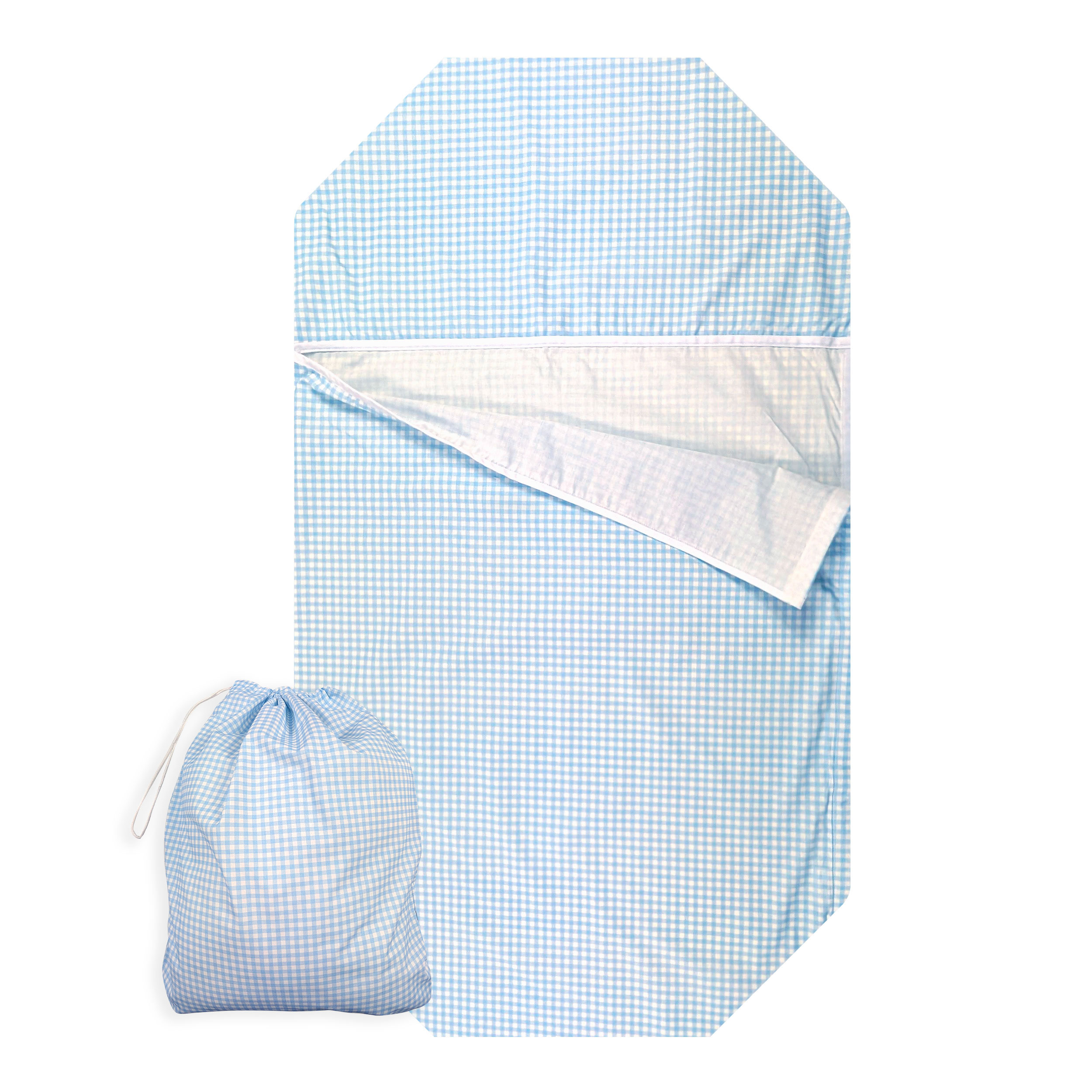Shaped Summer Sleeping Bag for Brandine Squares Light Blue