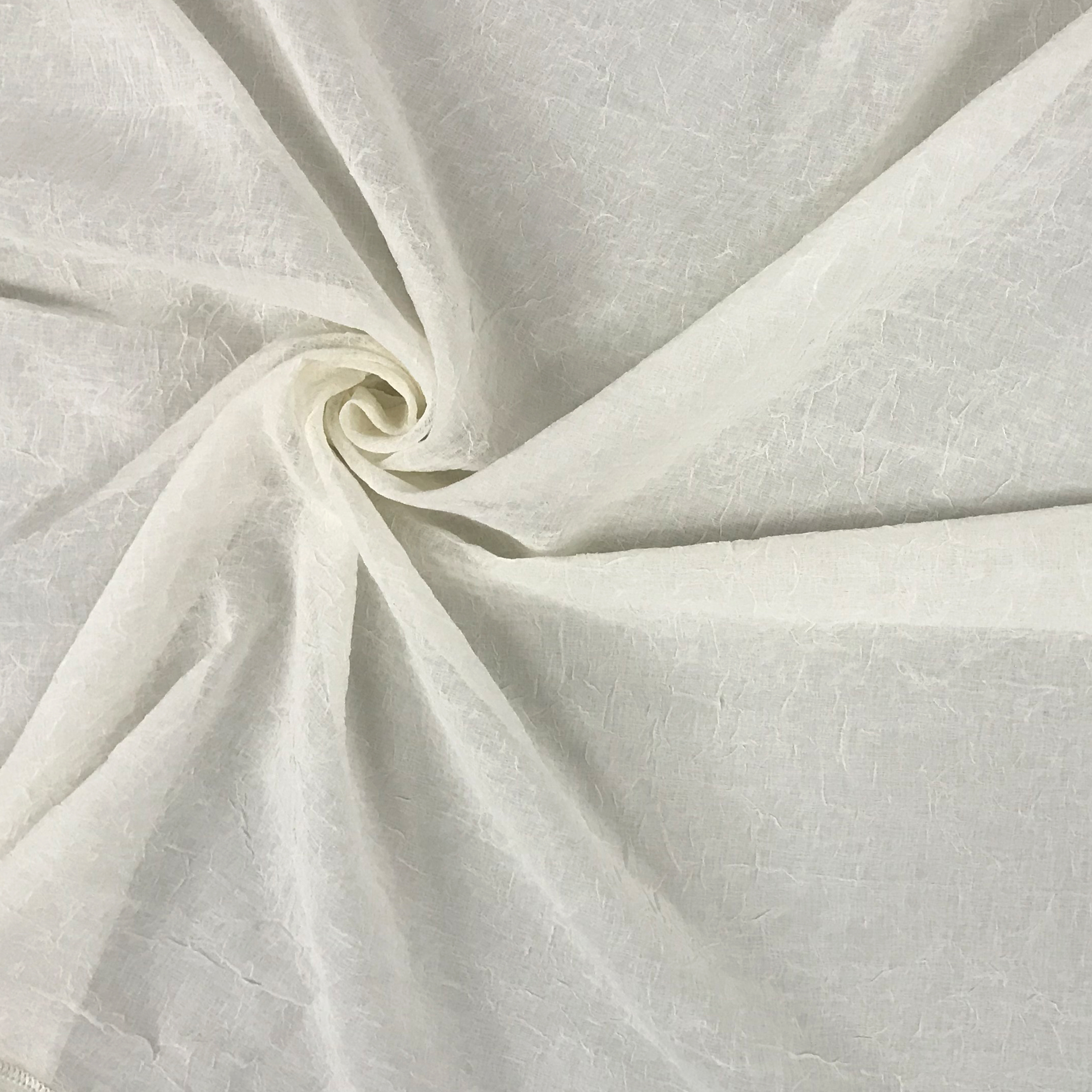 Tissu de rideau en gaze froissée - naturel