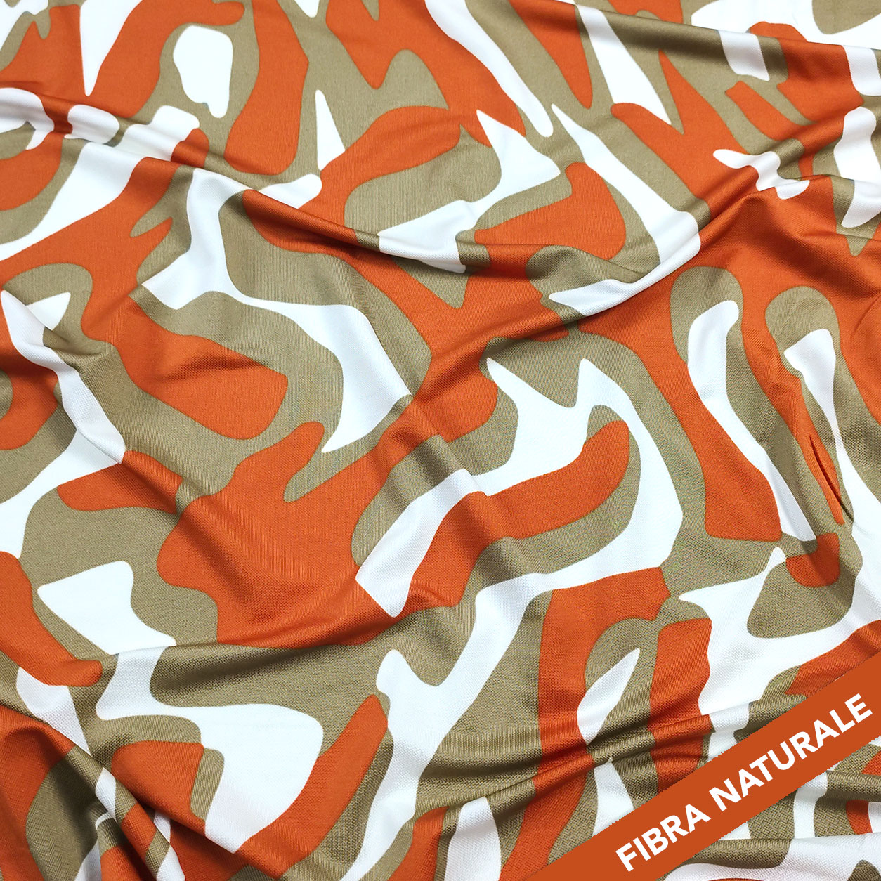Fashion Viscose Silk Patterned Abstract Orange Image