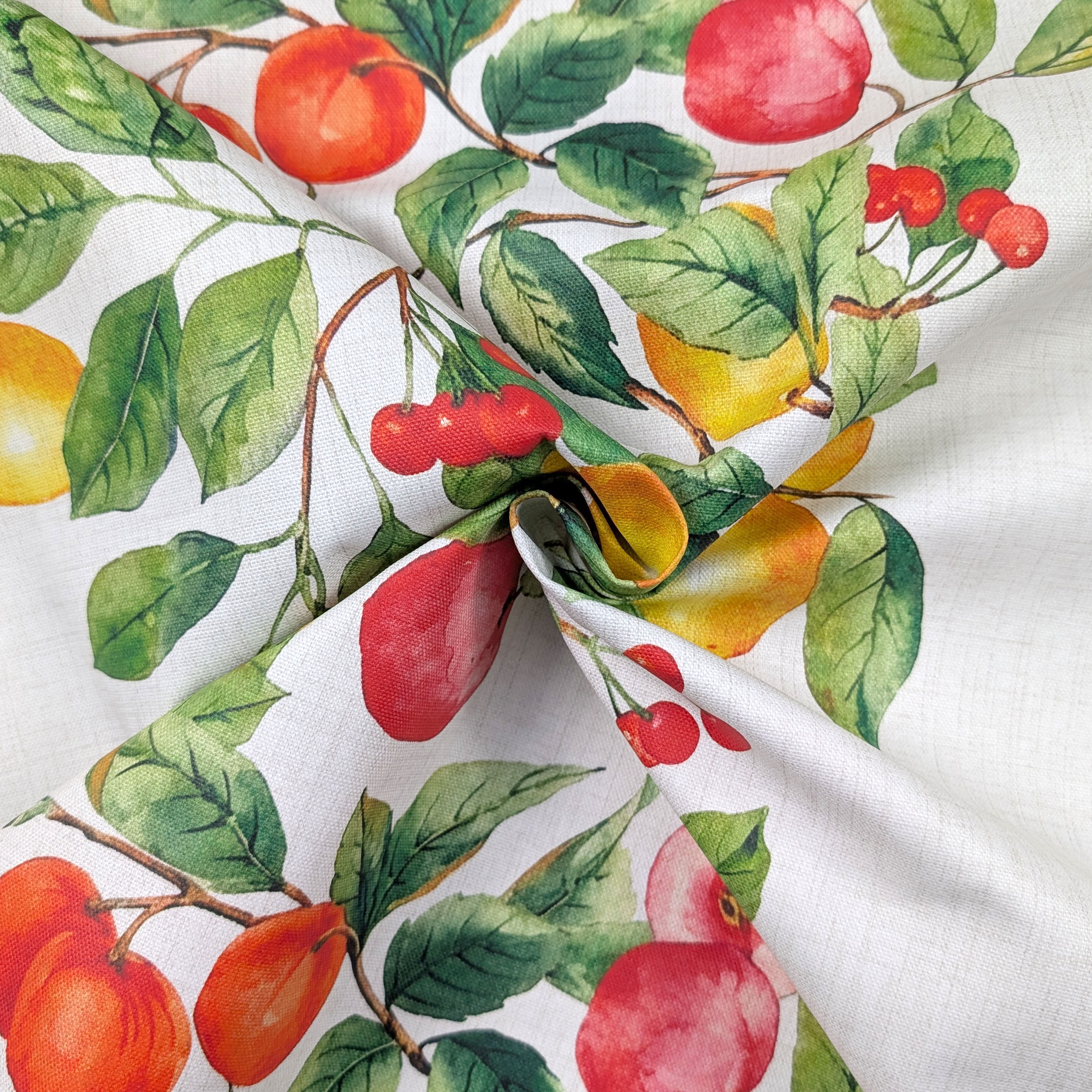 Fabric for Resin Tablecloth with Beige and Citrus Edges Image