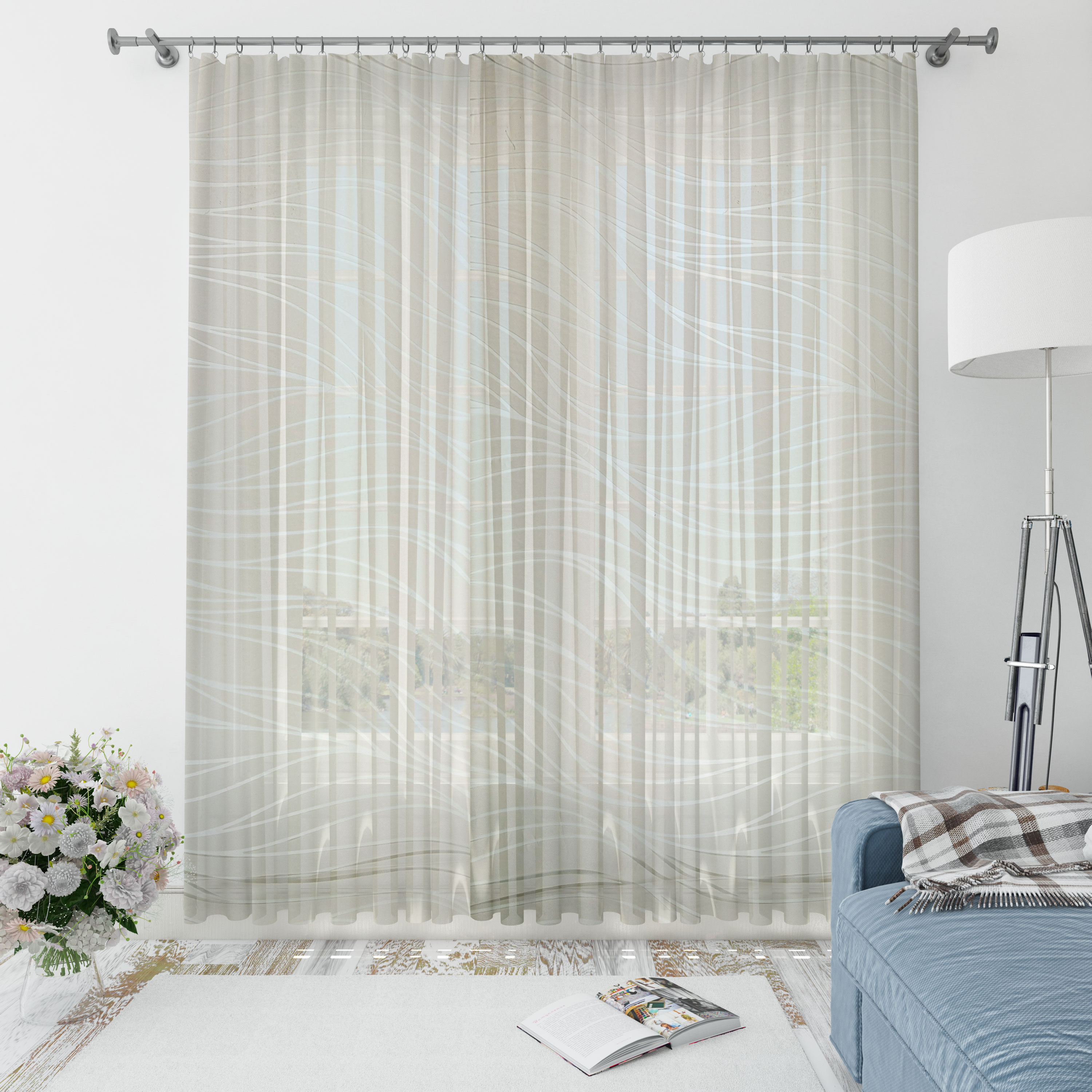 Devorè Curtain Fabric Soft Waves Cream Image