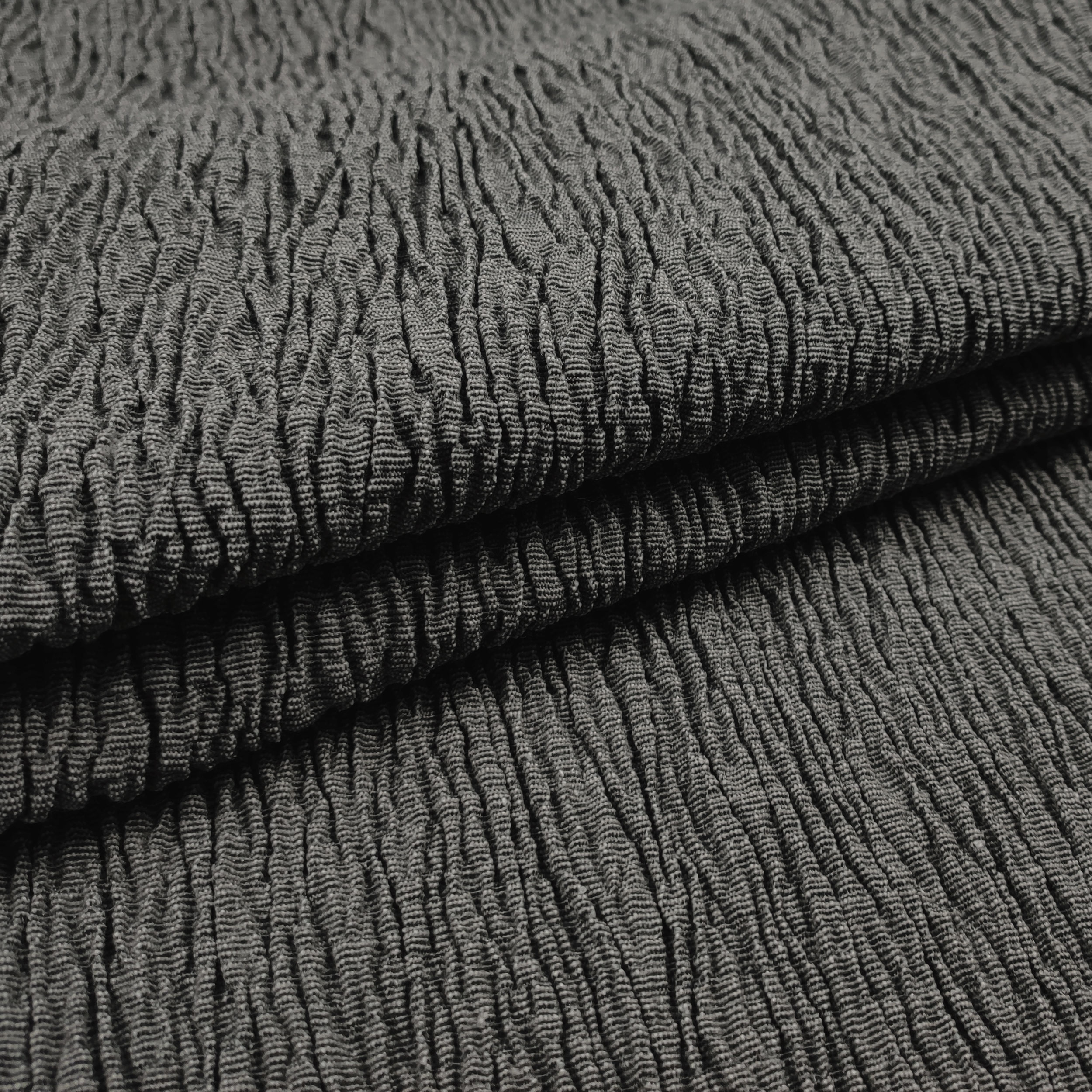 Grey Wrinkled Elastic Slipcover Fabric Image