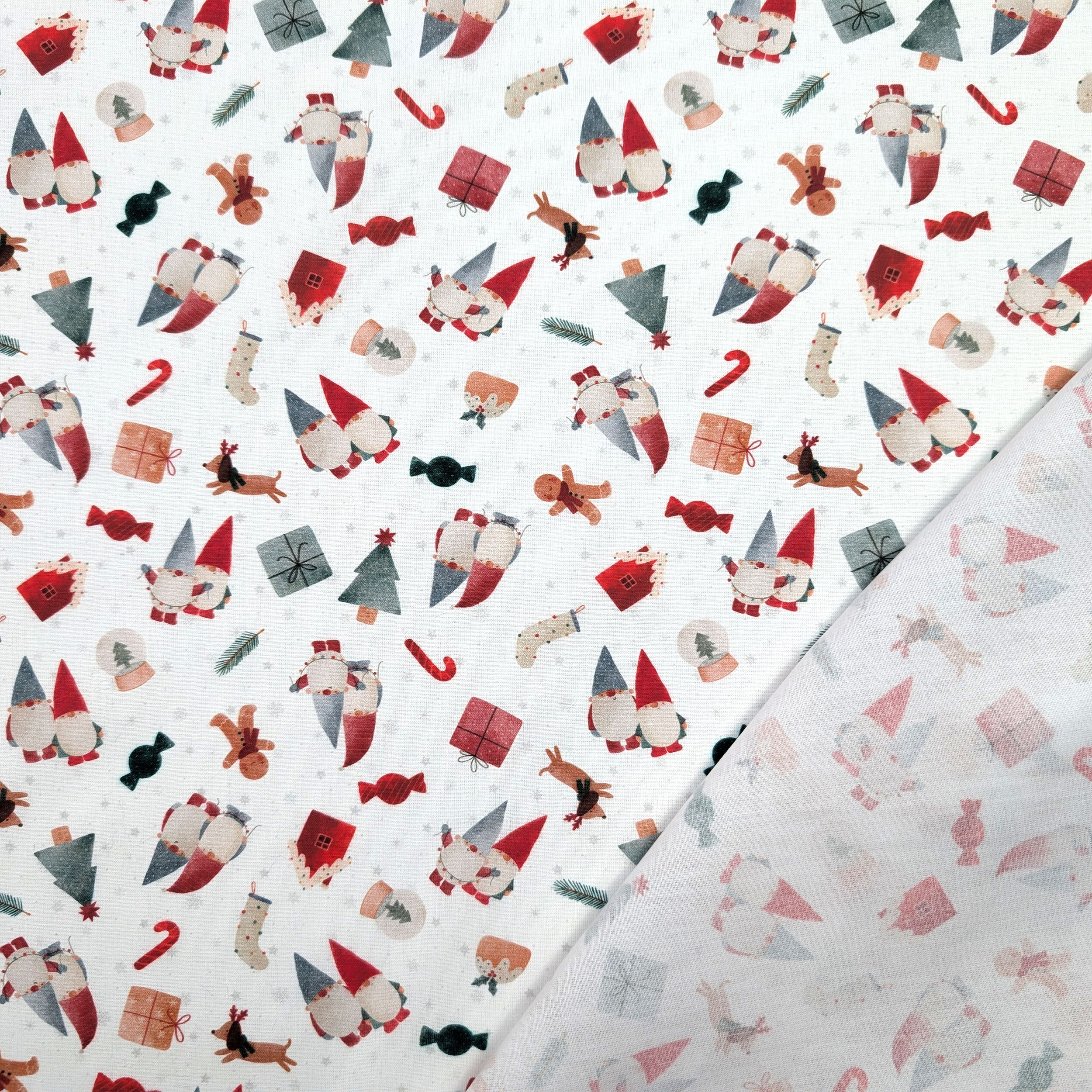 Christmas Percale Cotton with Gnomes Image