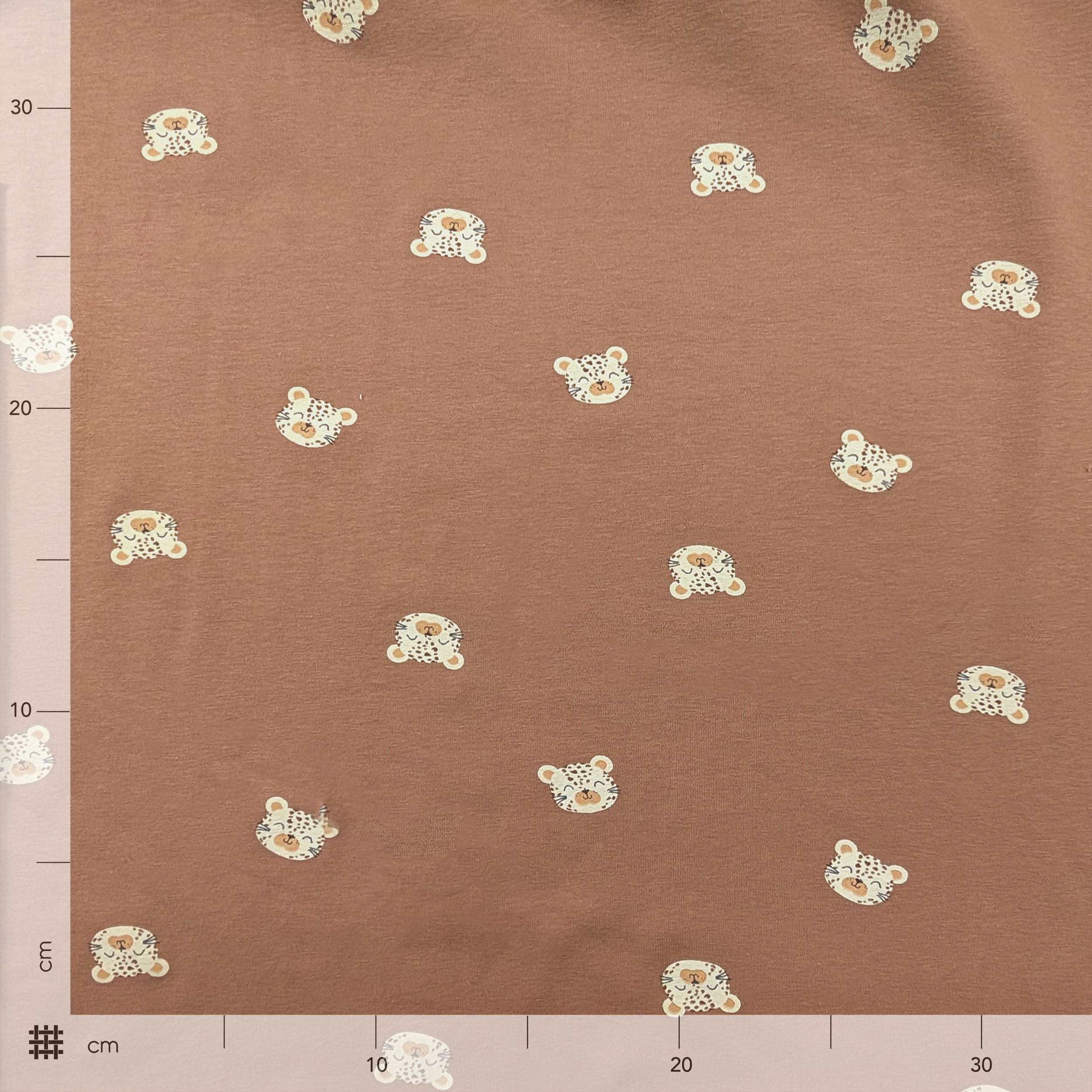 Jersey Cotton Camel Background with Tigers Image