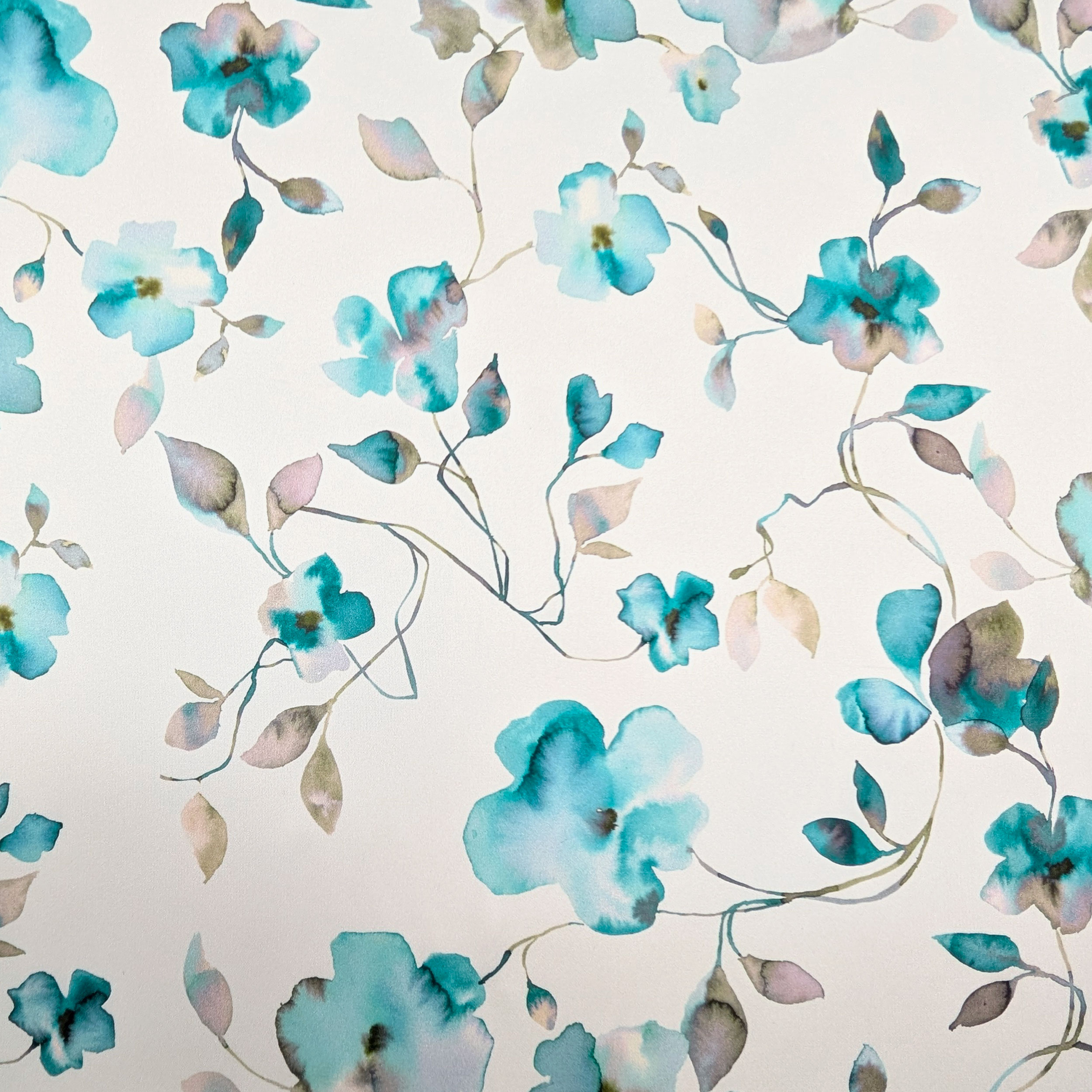 Ensemble de satin haute couture aquarelle fleurs Aqua Green Image