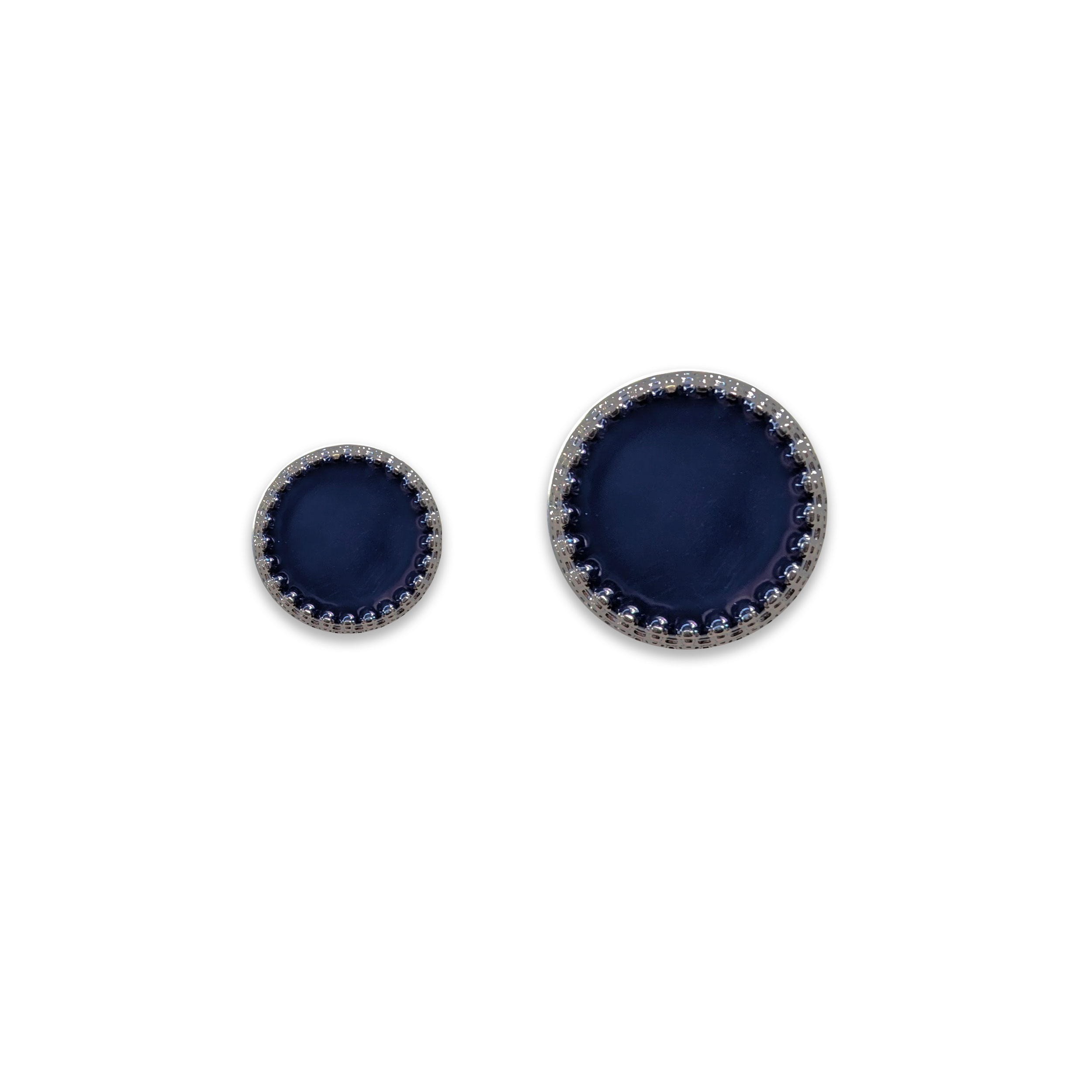 Blue Button with Dark Silver Crown Image