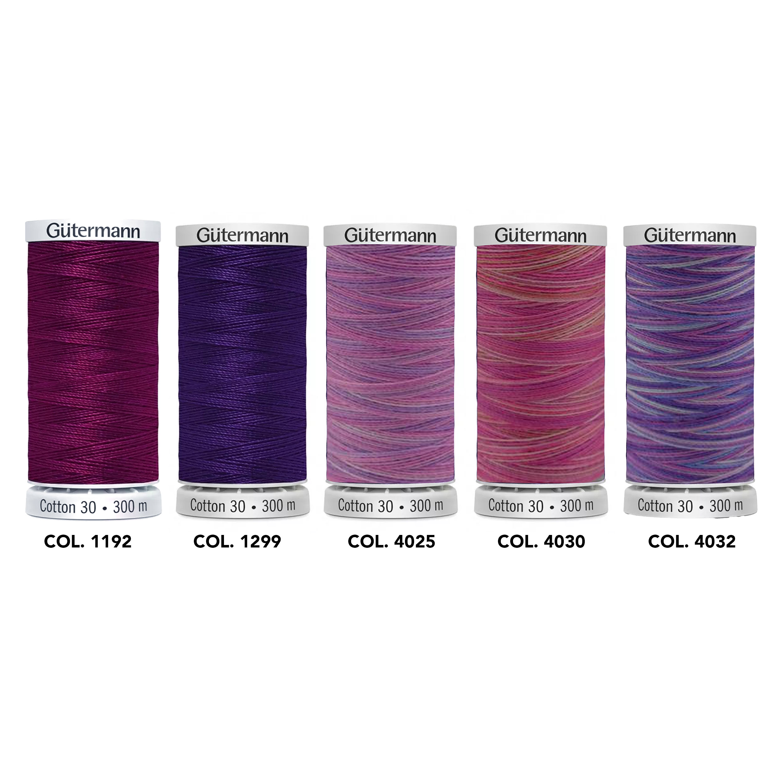 Gutermann Hilo de Algodón 200 m 5 Bobinas Tonos Rosas