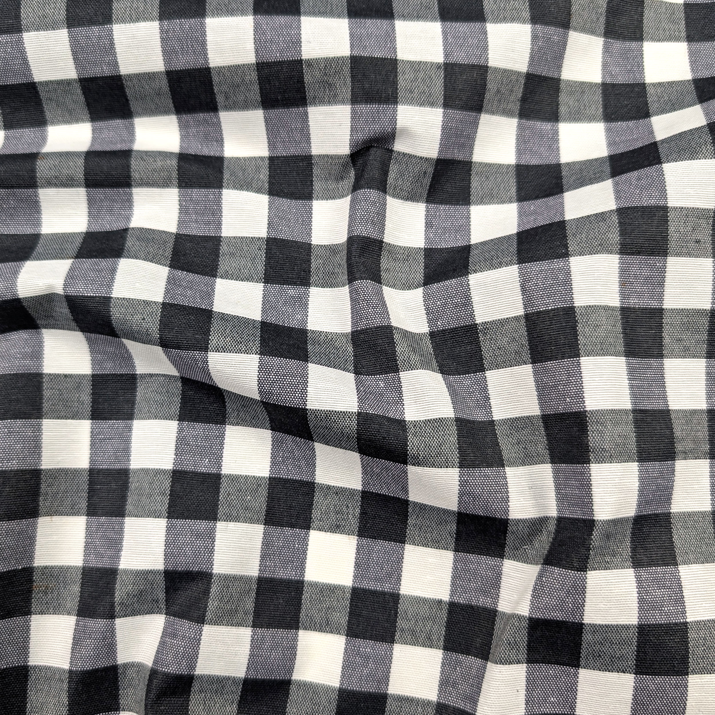 Fabric for Black Check Resin Tablecloth Image