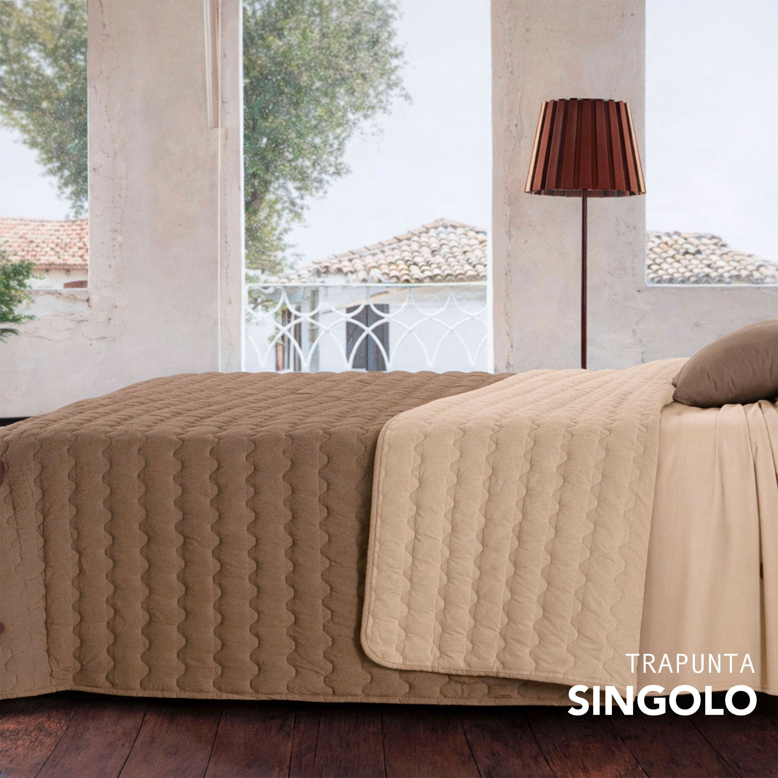 Lightweight Two-Tone Dove Grey Quilted Single Image