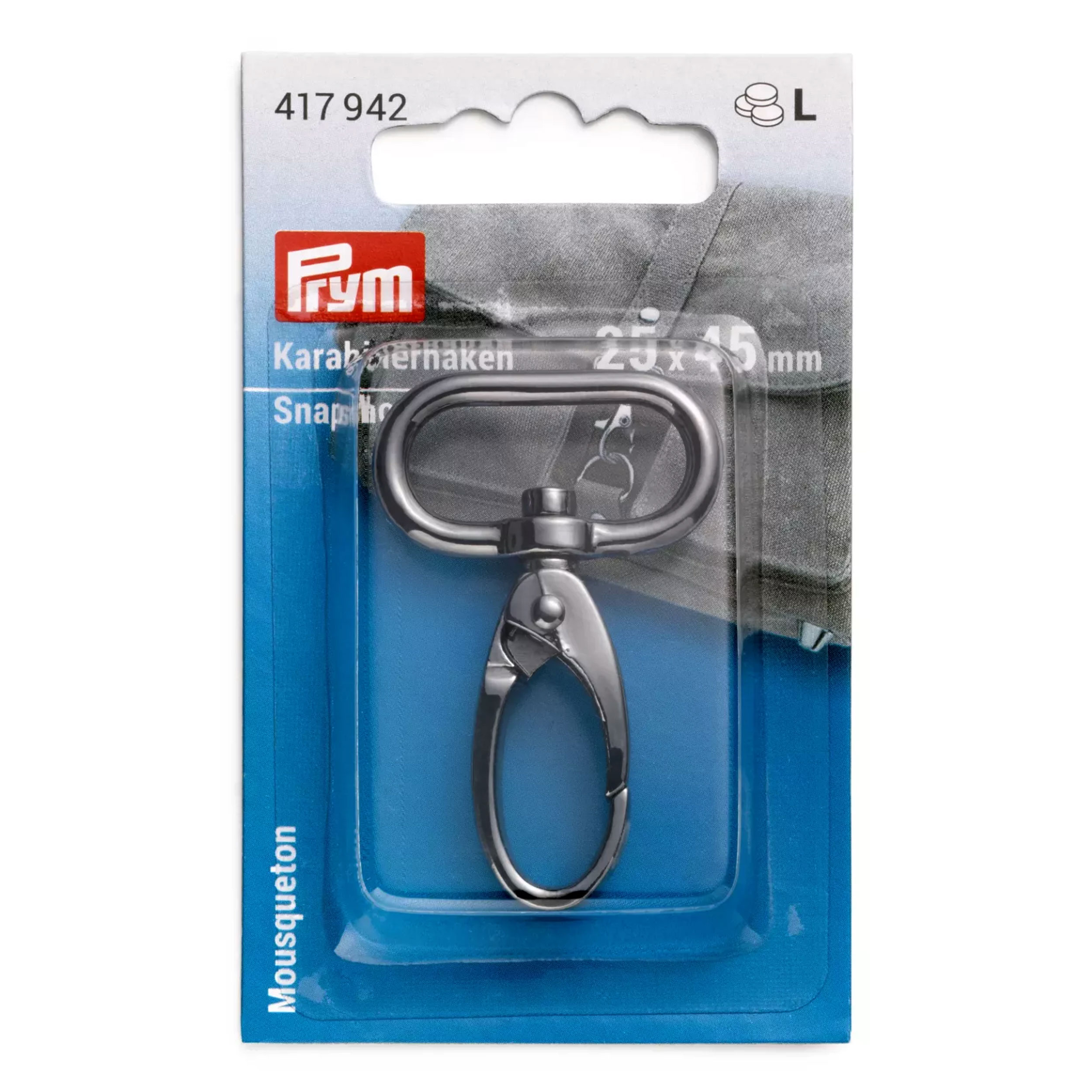 Prym gunmetal hook with snap hook 25x45 mm Image