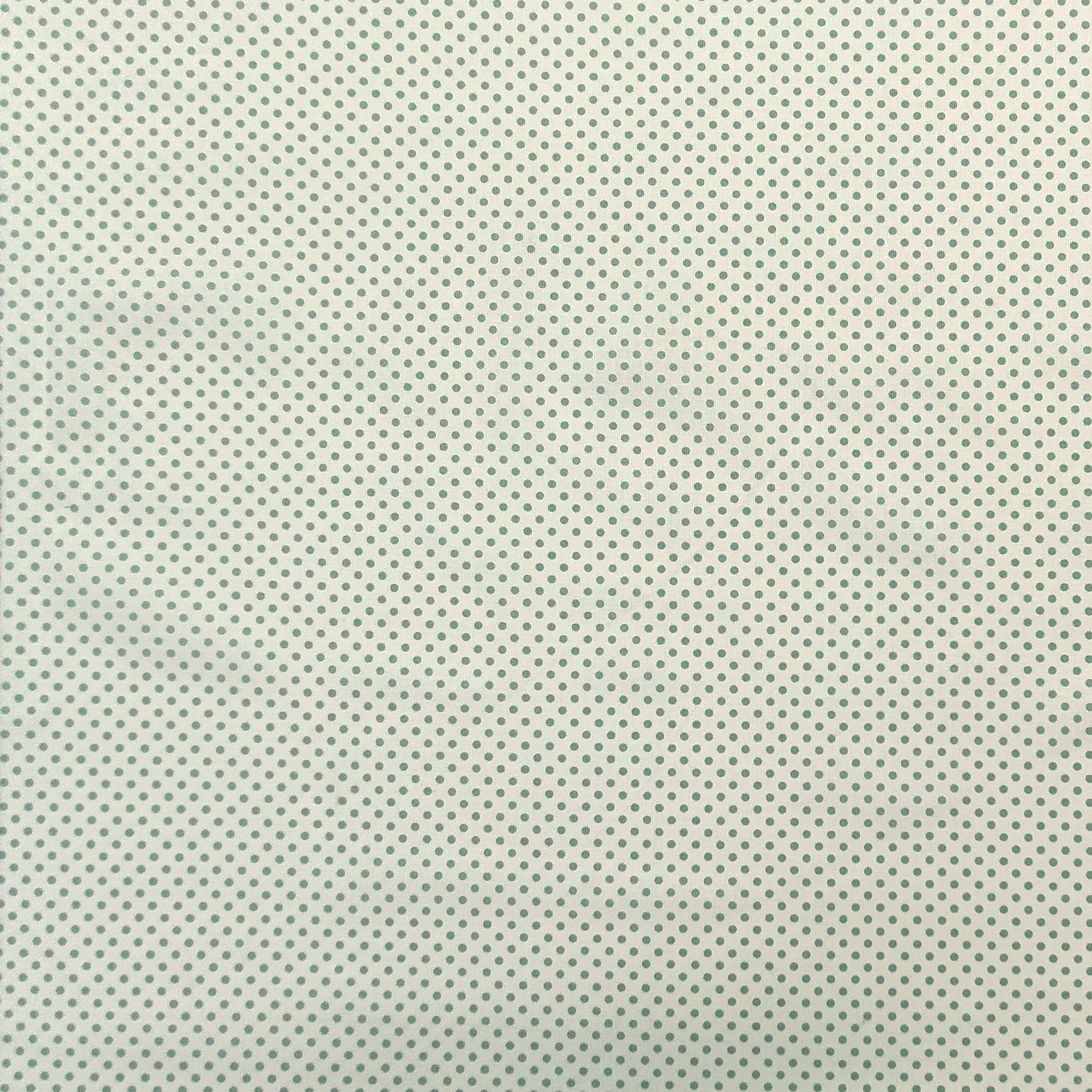 Baumwollstoff Weiß Mint Polka Dot