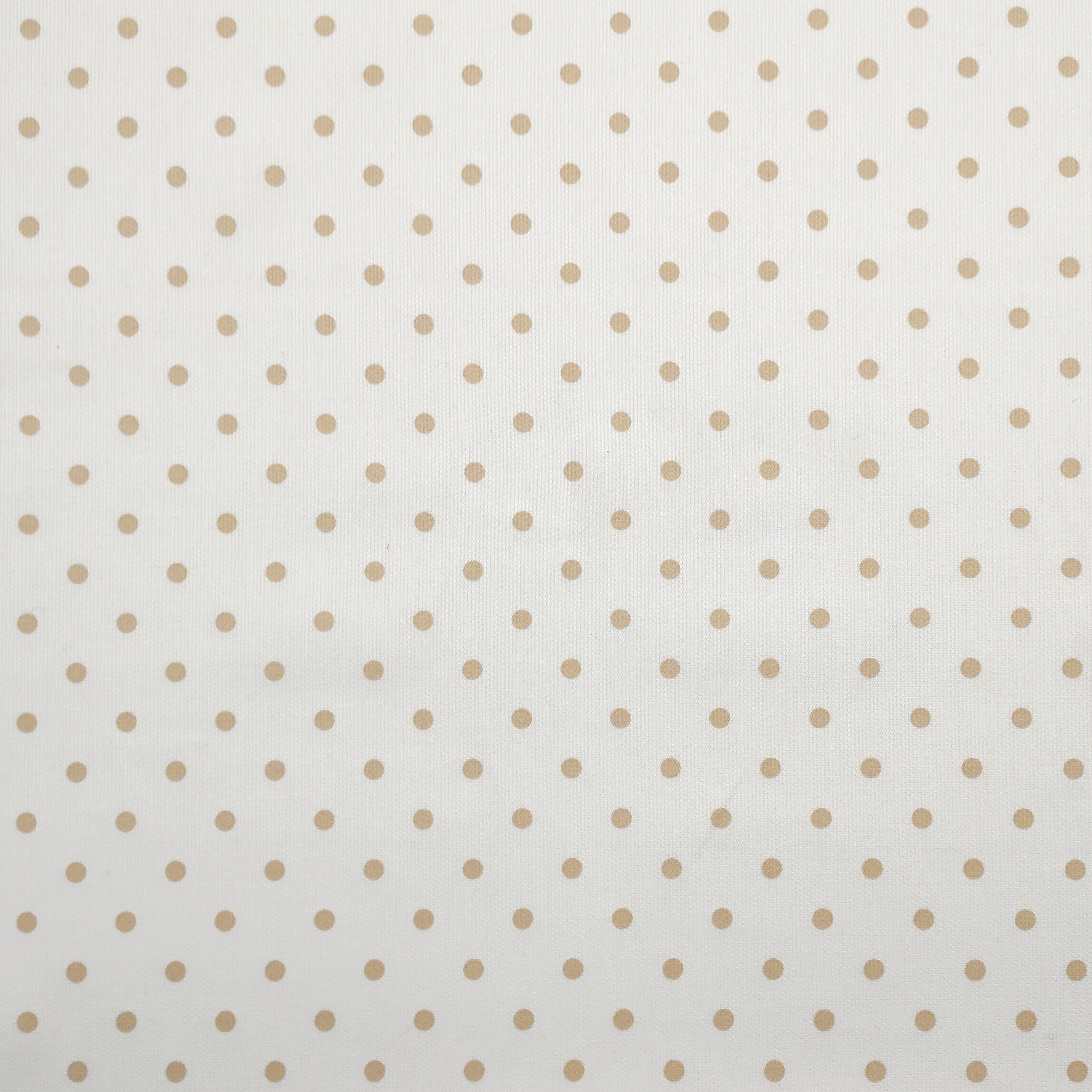 Cotton Piquet Fabric with Beige Polka Dots