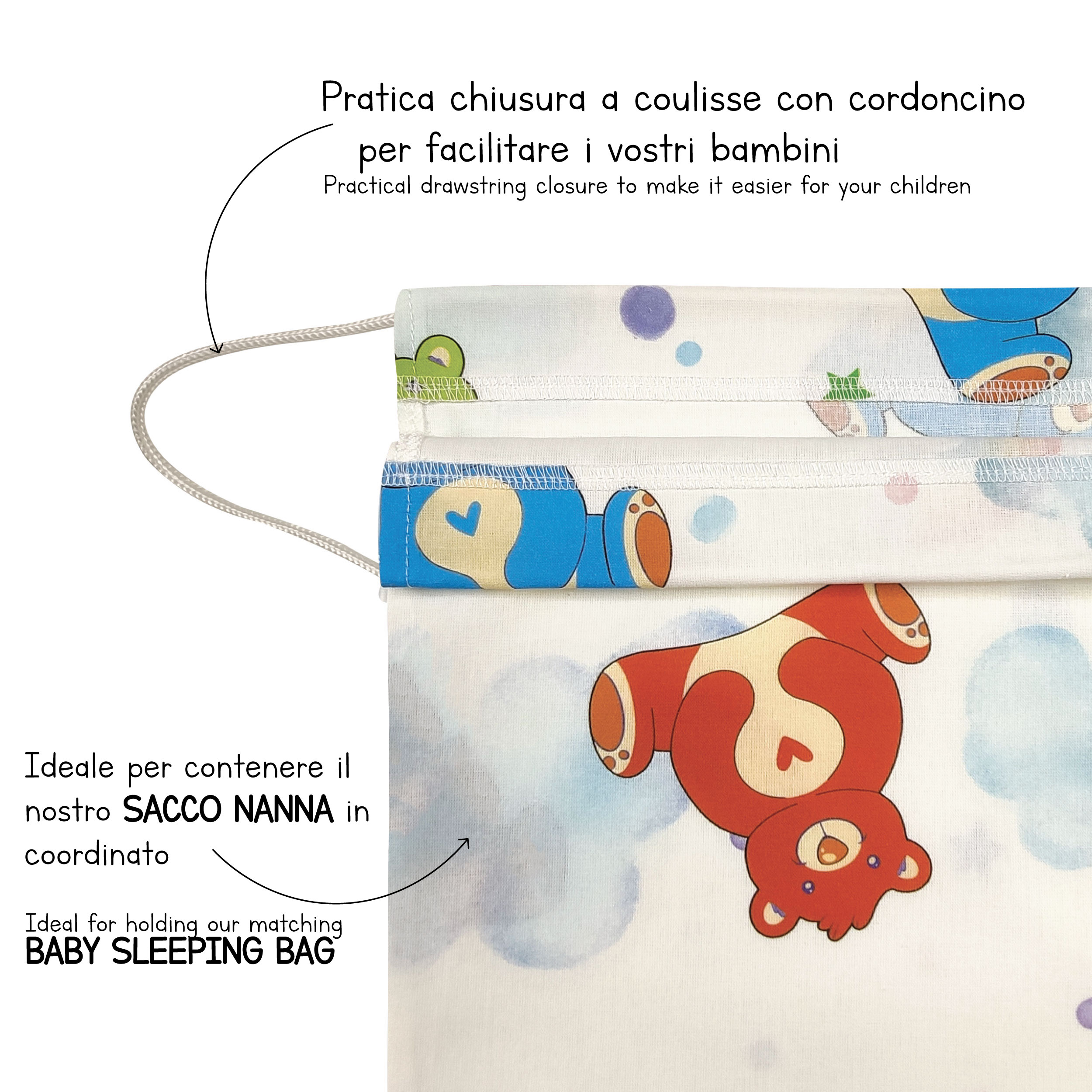 Sac à langer Teddy Bears Clouds and Rainbows