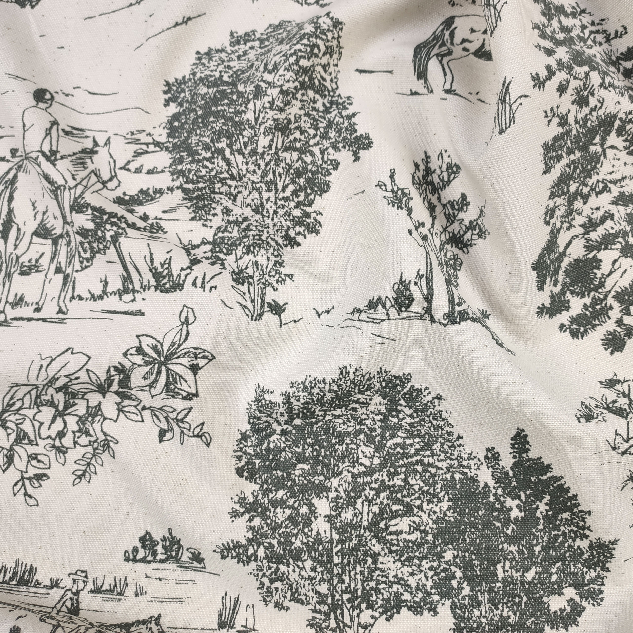 Toile De Jouy Natur Anthrazit