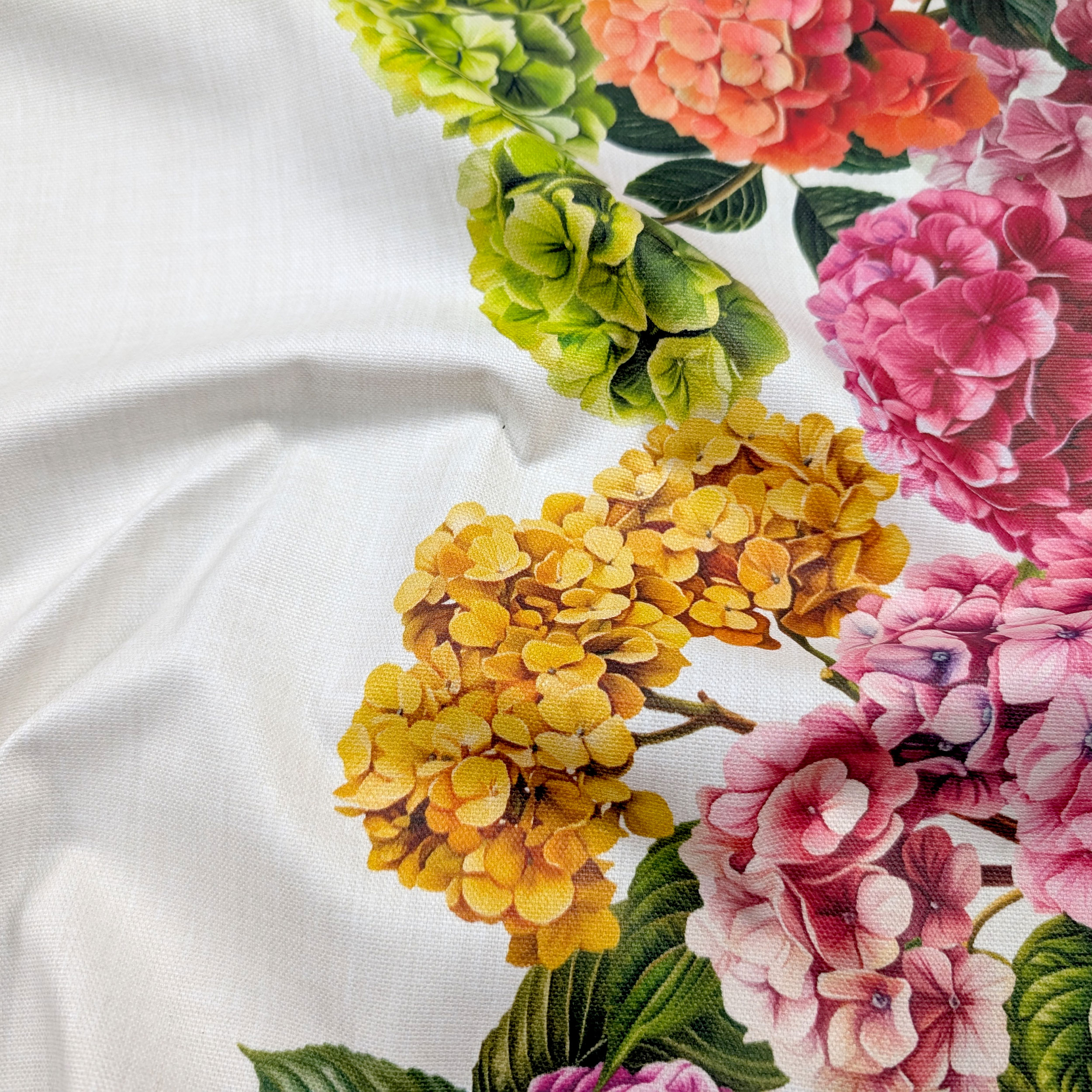 Fabric for Resin Tablecloth Hydrangea Border Image