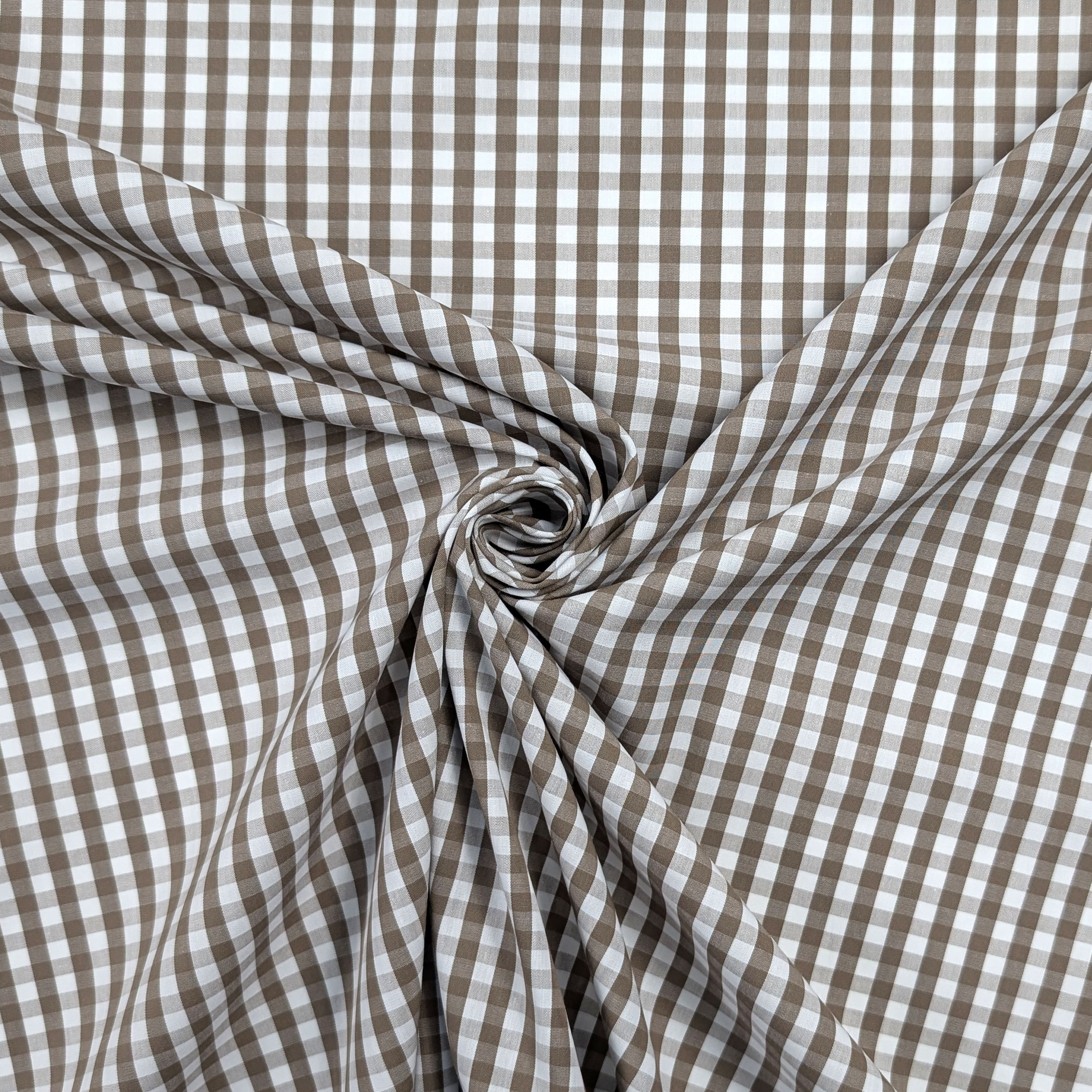 Cotton for Shirts Quadretto Hazelnut Image
