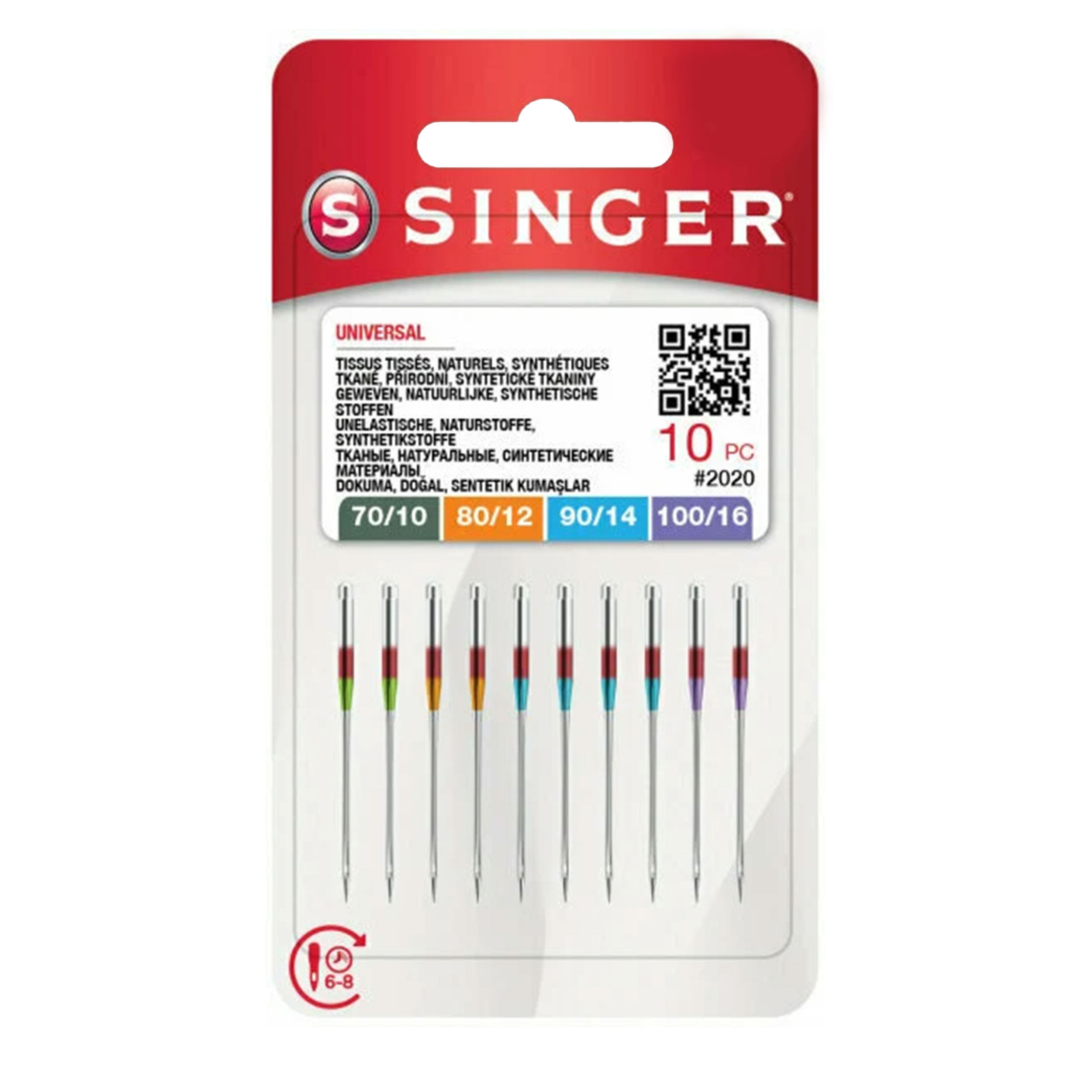 Set de 10 agujas Singer para tejidos de algodón Image