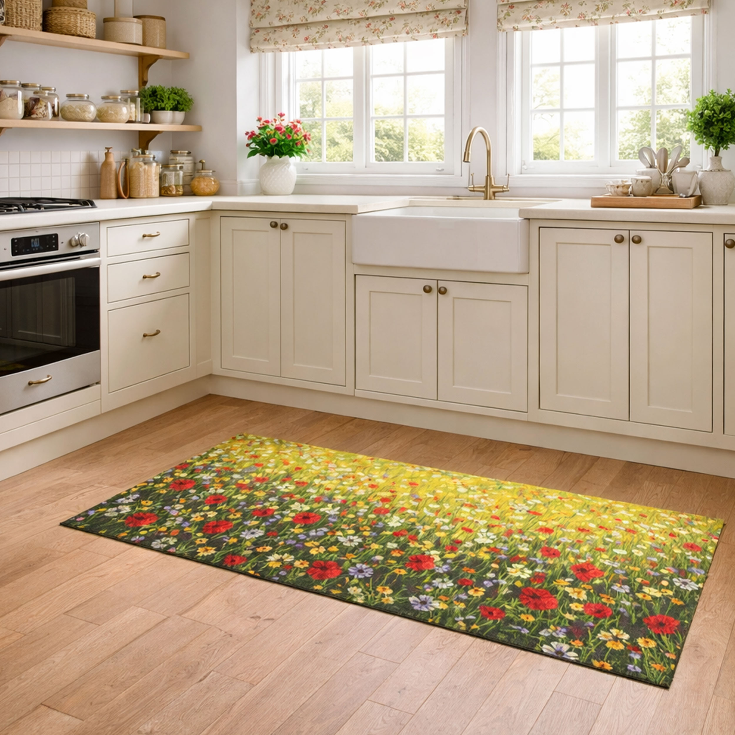 Kitchen Pasadas with Painted Wildflowers Image