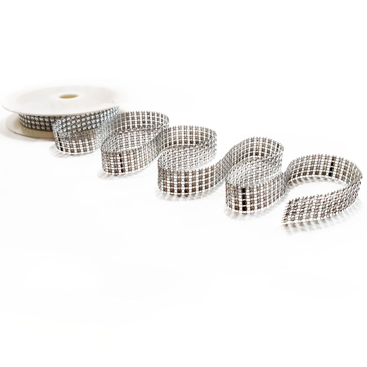Passementerie en strass argenté Elettra