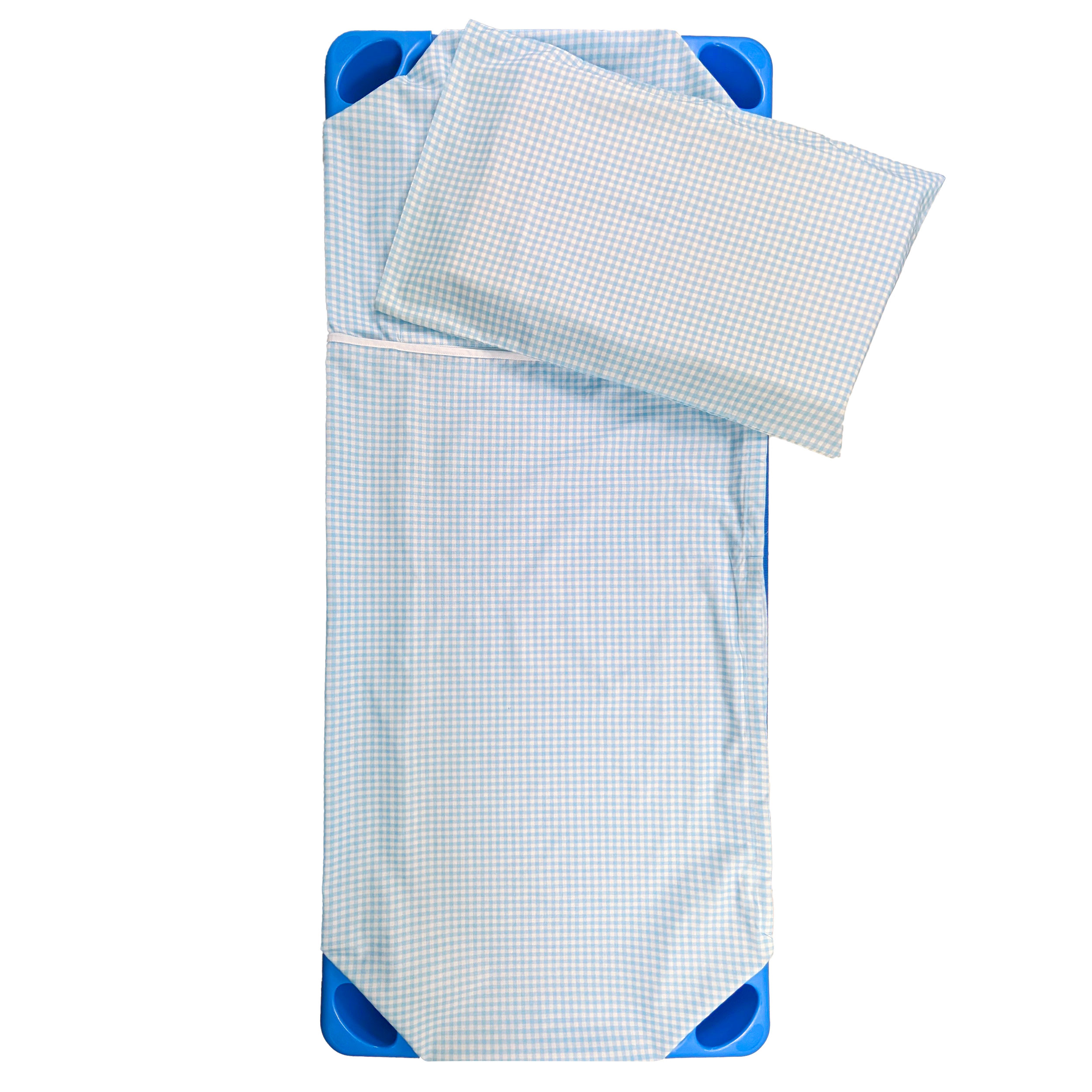 Shaped Summer Sleeping Bag for Brandine Squares Light Blue Image