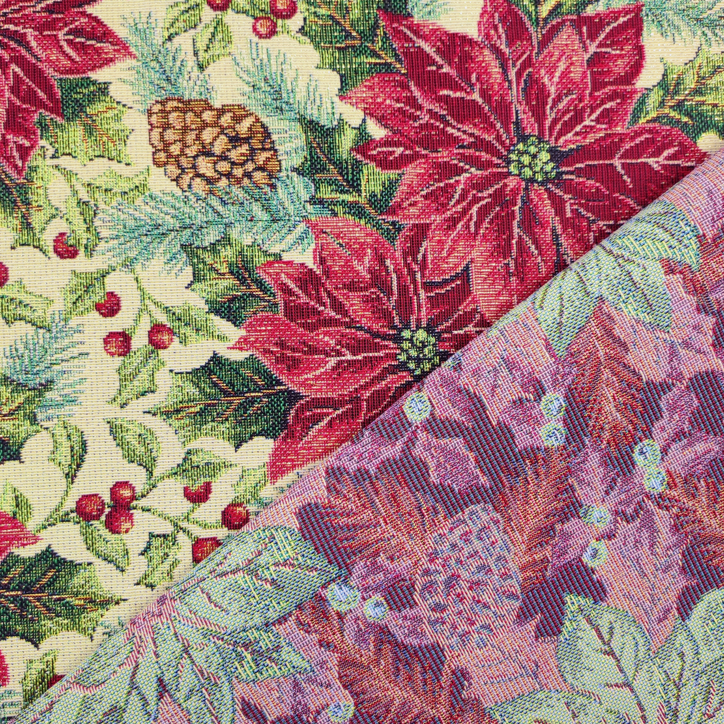 Tissu Gobelin Étoiles de Noël Lurex