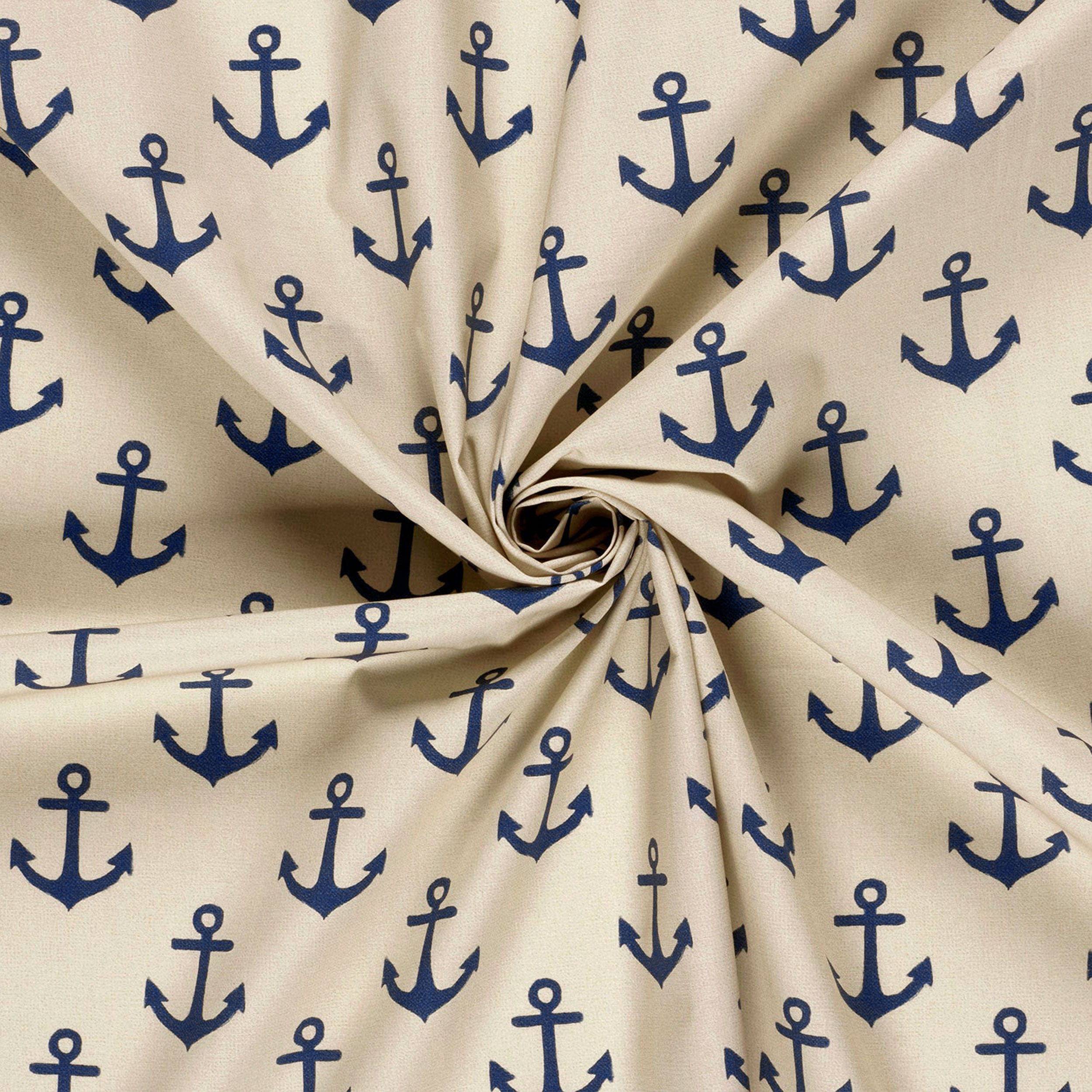 Poplin Cotton Anchors Blue Image