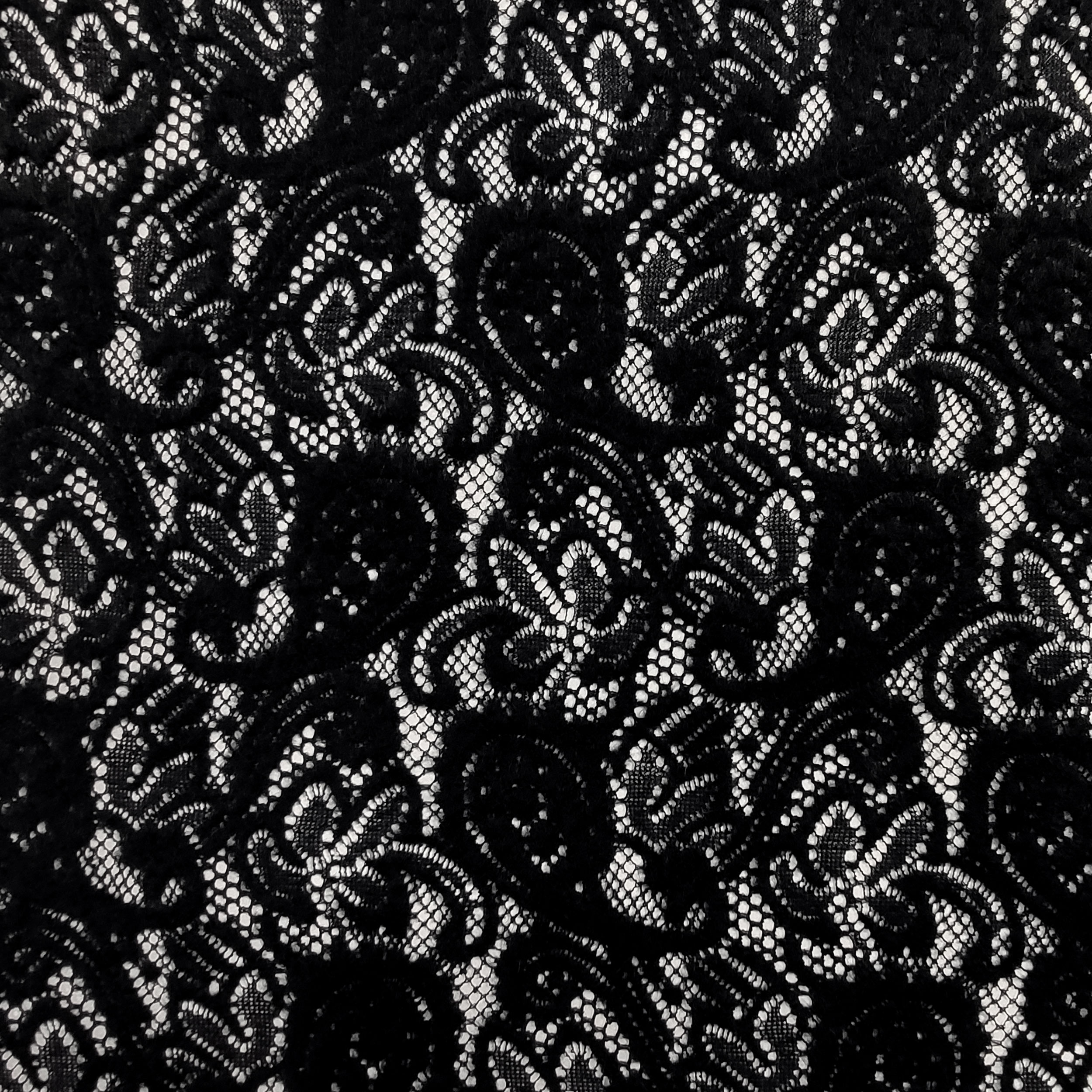 Mixed Wool Lace Black