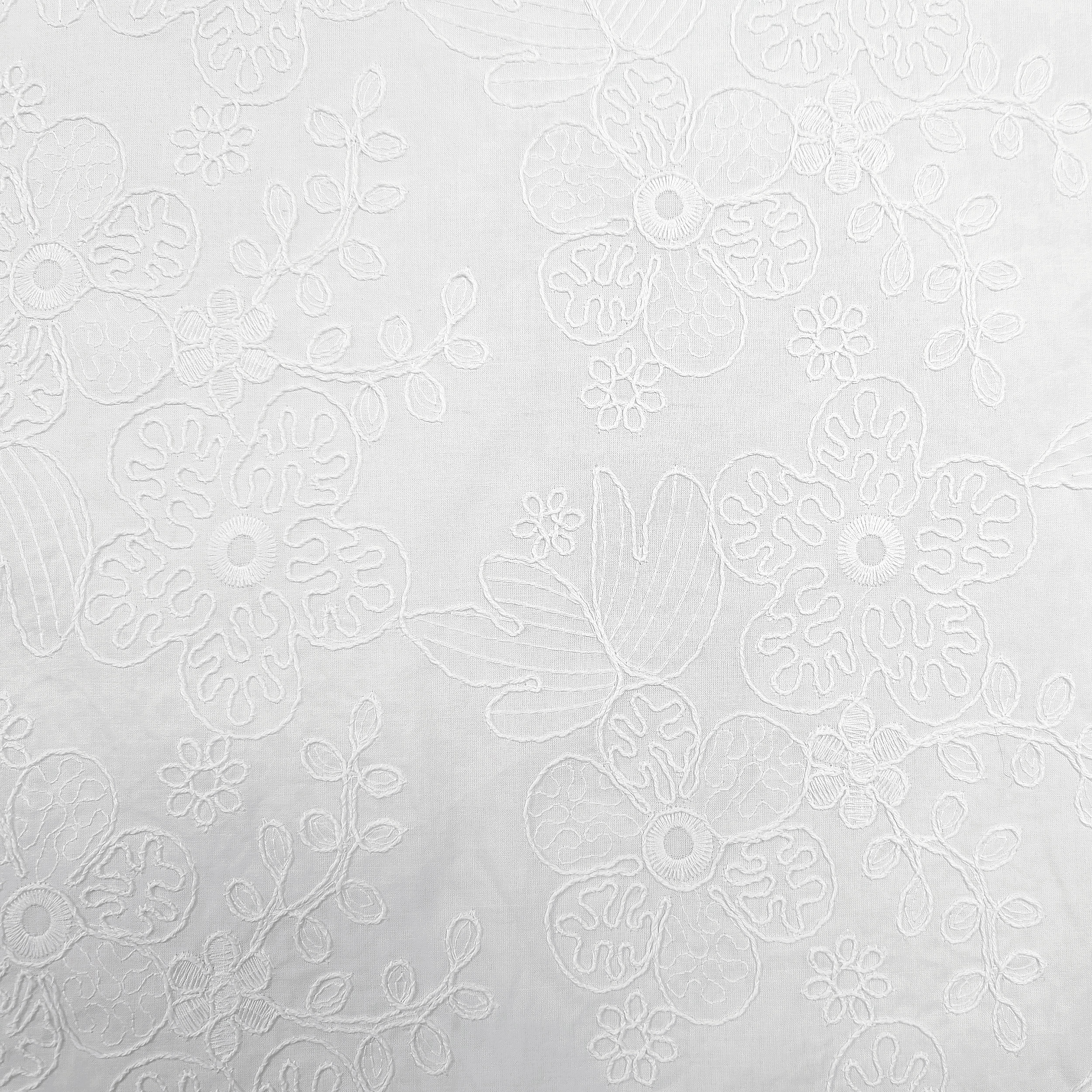White Cotton Sangallo Double Smerlo Flowers Image