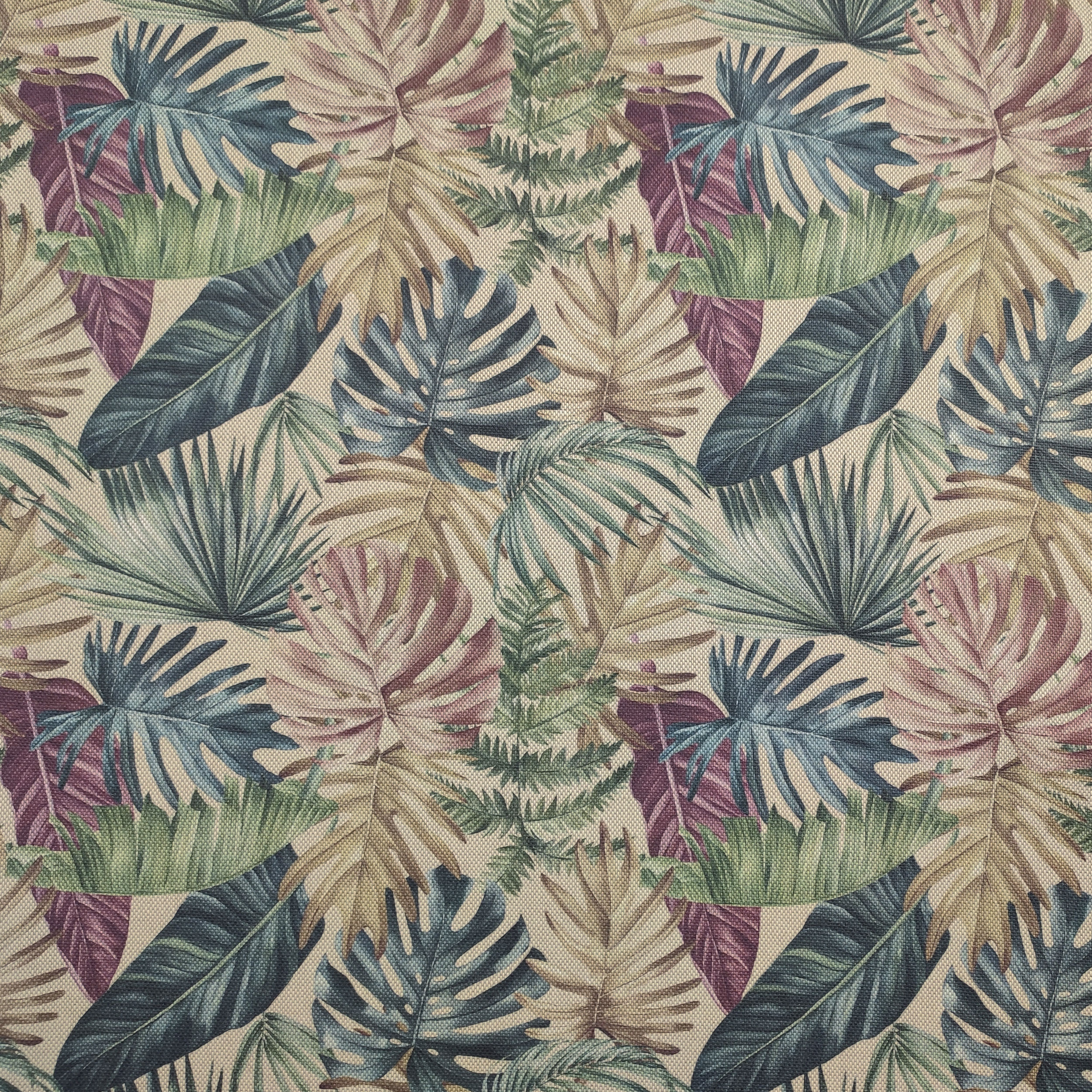 Cotton Mix Fabric Tropical Leaves Image