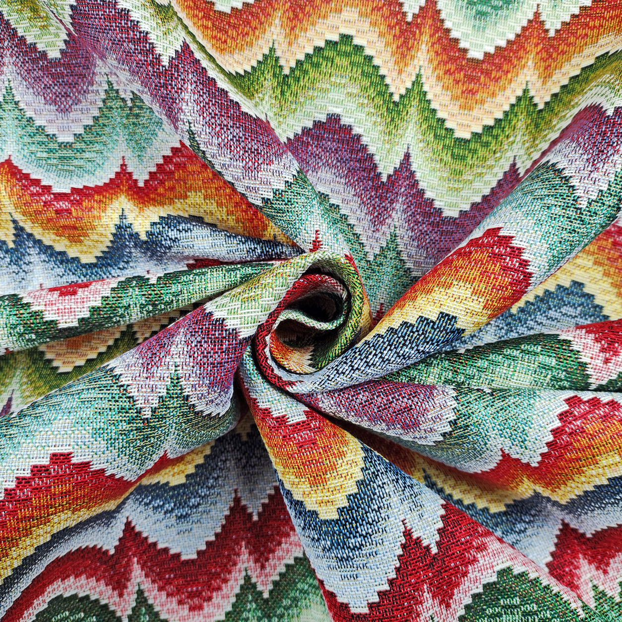 Tela Jacquard Fantasía Abstracta Multicolor
