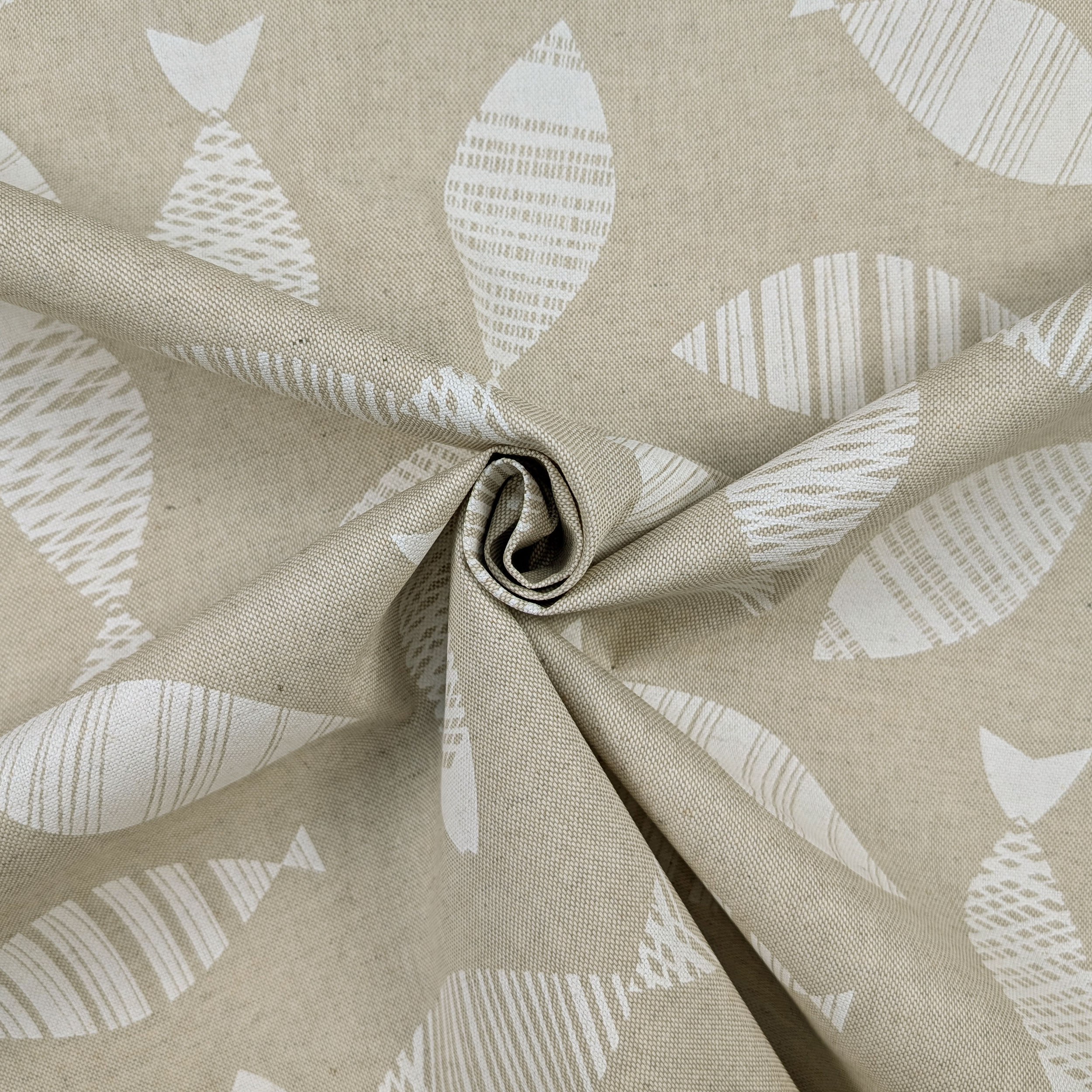 Fabric for Resin Tablecloth Modern White Fish Image