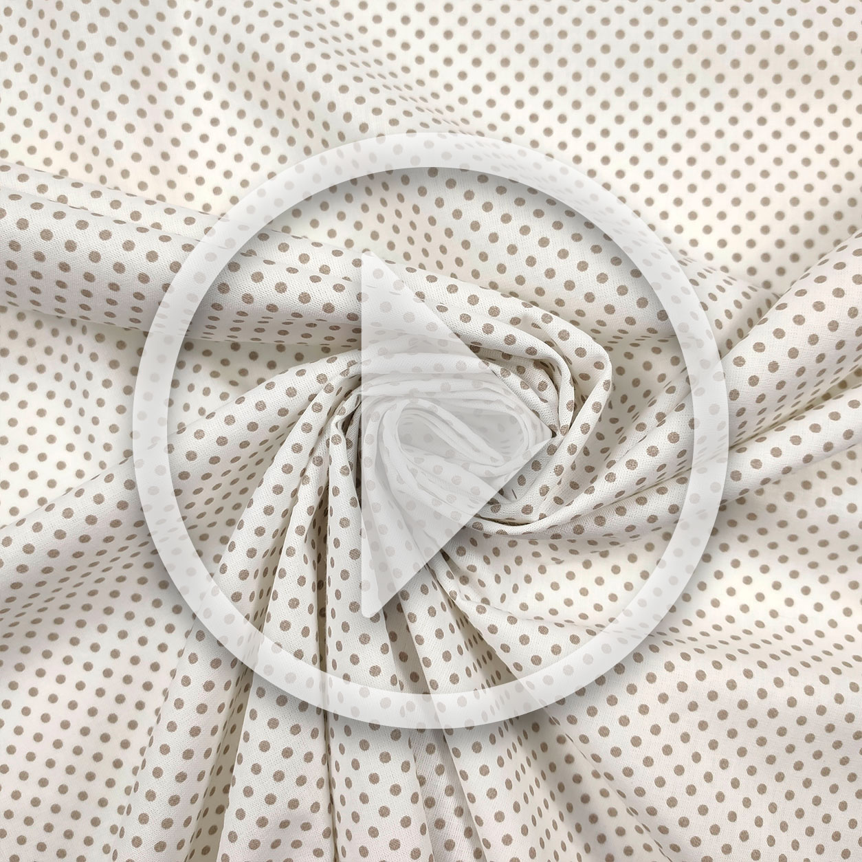 Cotton Fabric White Dove Grey Polka Dot Image